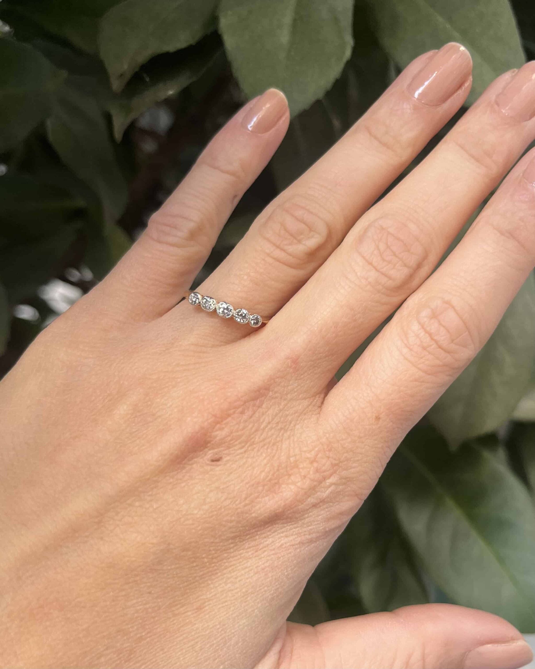 Bague Vintage Rivière 5 Diamants 0.34 carat "Bruna"