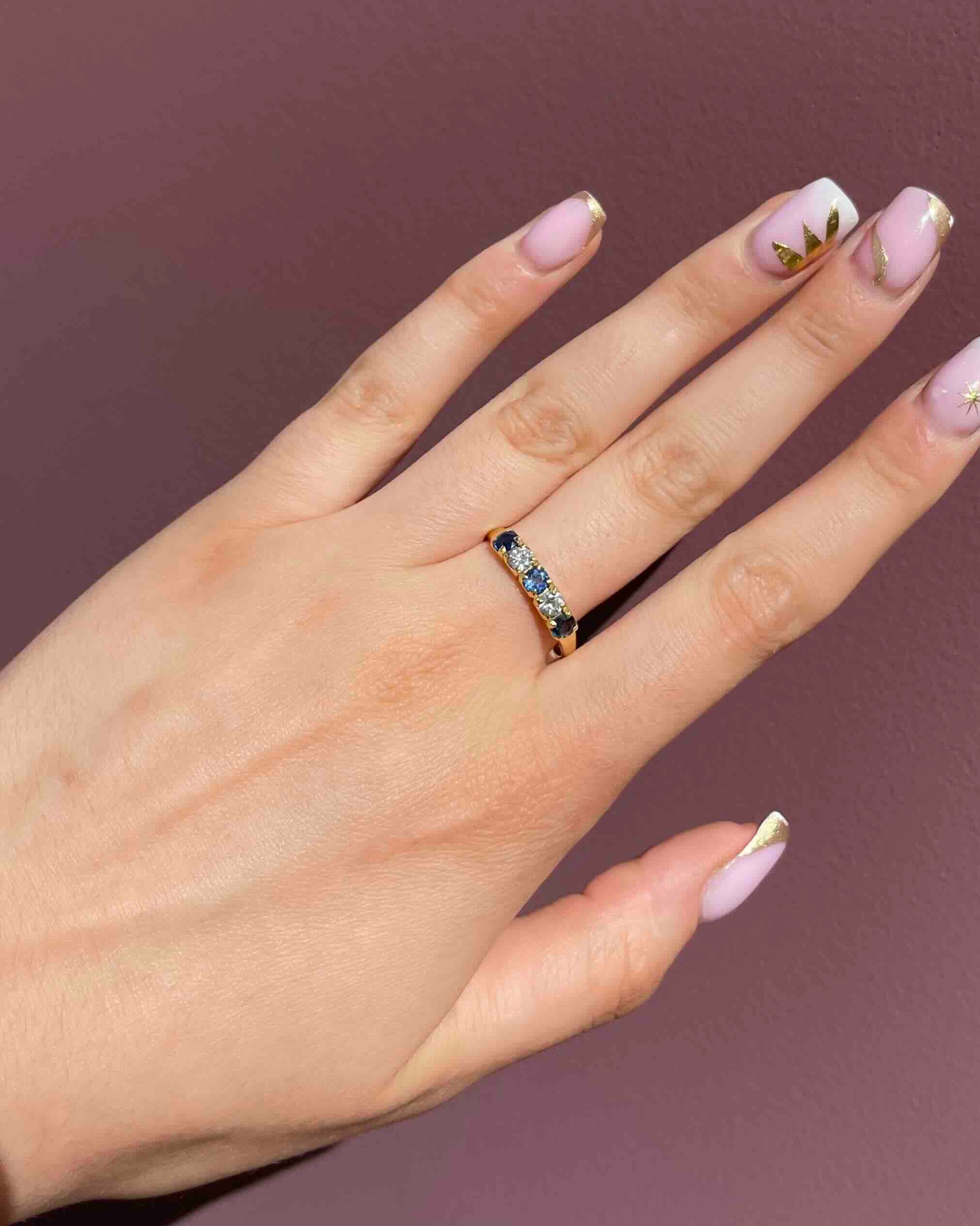 Bague Rivière Saphirs & Diamants "Capucine"