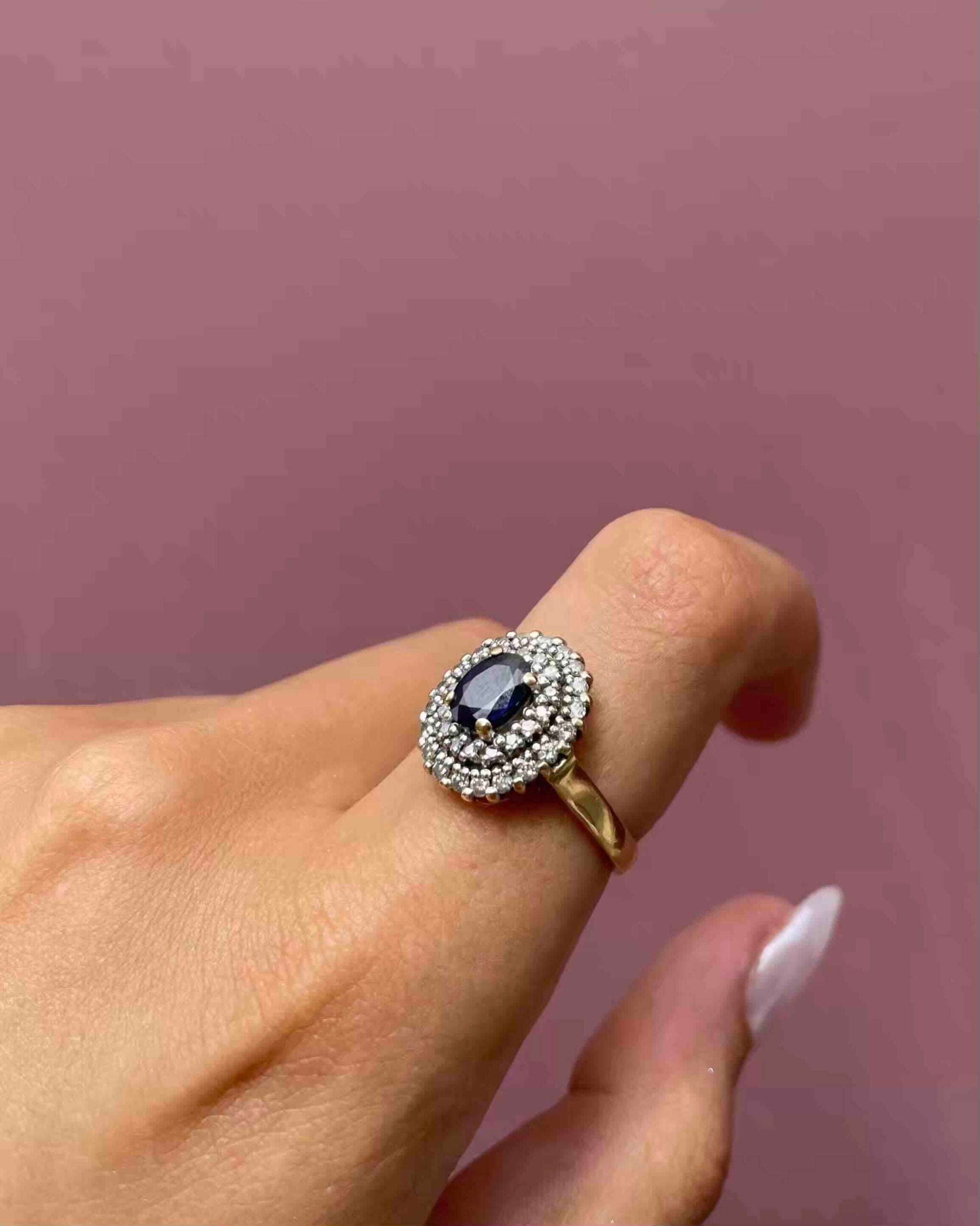Bague Marguerite Saphir 1 Carat & 36 Diamants "Coraline"