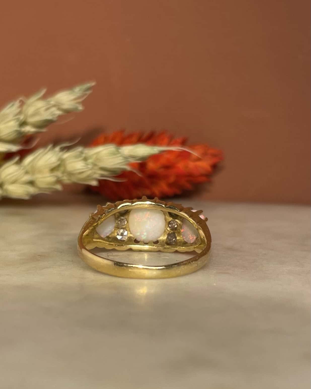 Bague Trilogie Opales & Diamants "Racheal"