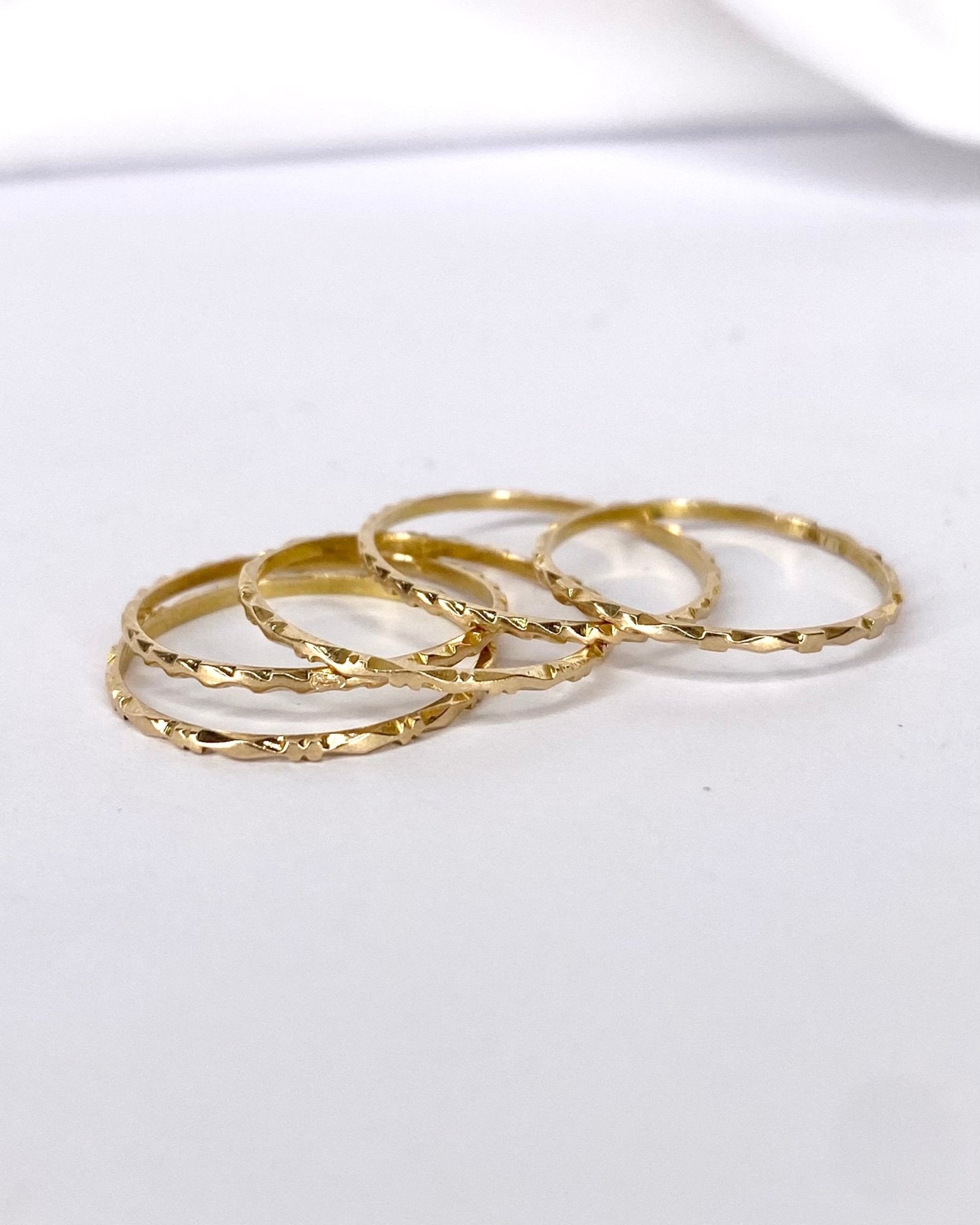 Set 5 Bagues Or Jaune 18 carats "Layla" - Elliade Paris