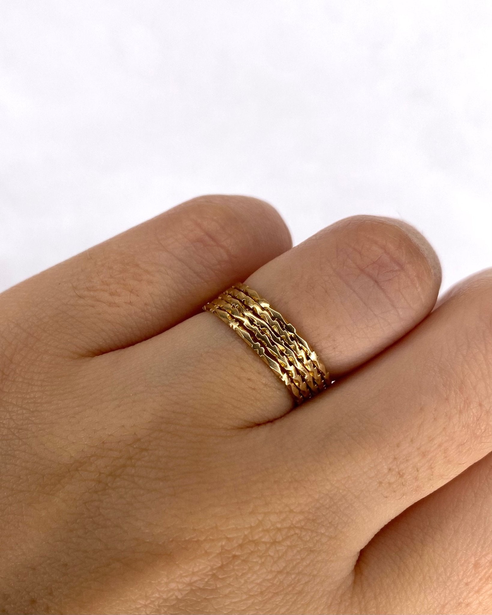 Set 5 Bagues Or Jaune 18 carats "Layla" - Elliade Paris