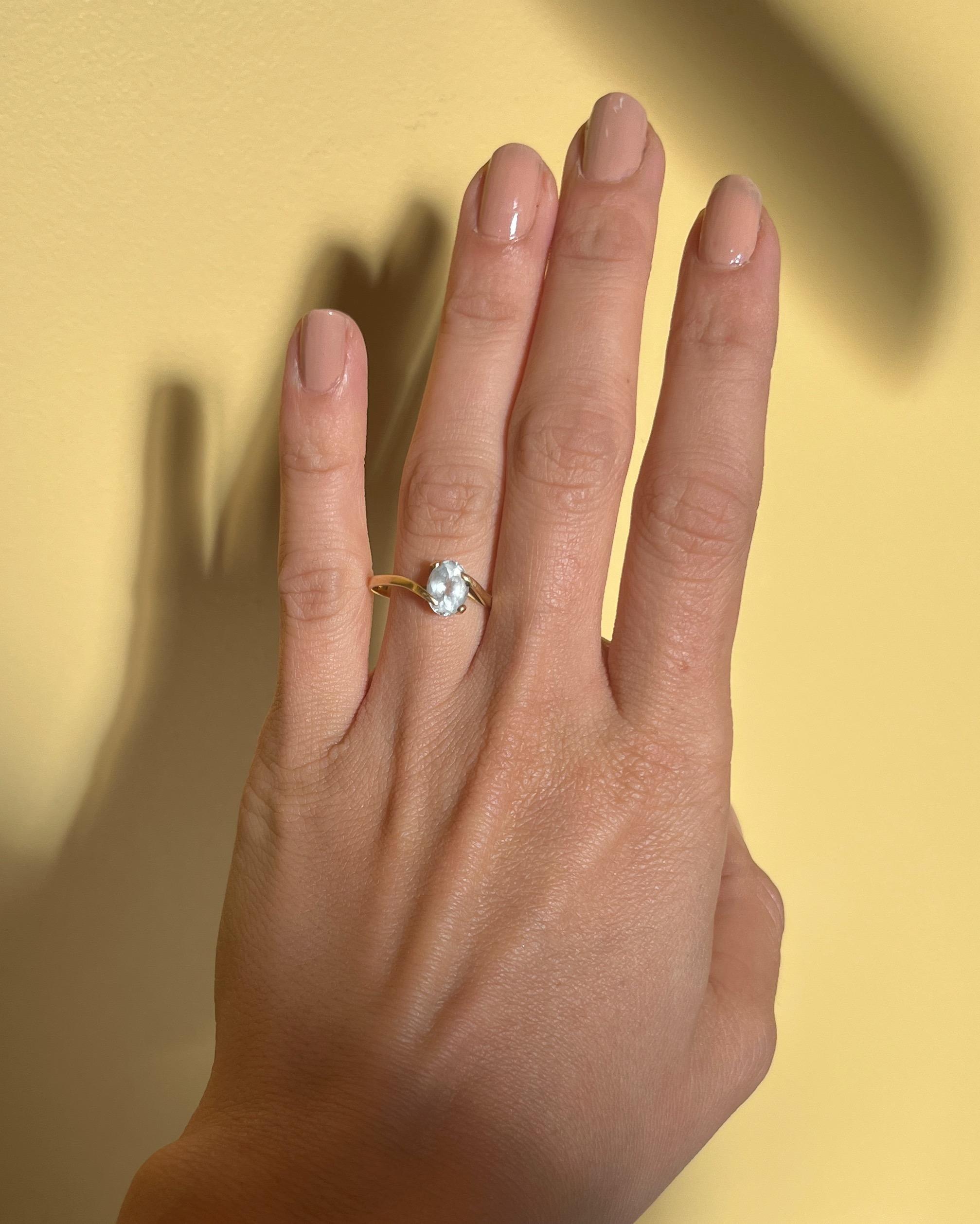 Bague tourbillon Aigue-marine "Sila"
