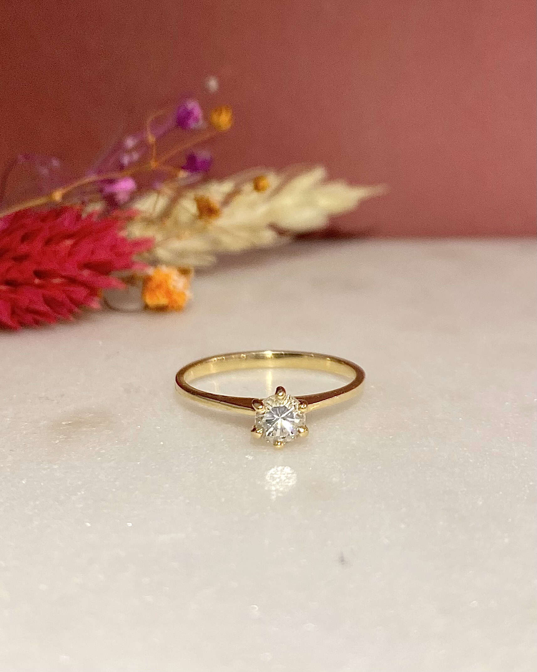 Anillo solitario de diamantes "Clem" de 0,25 quilates