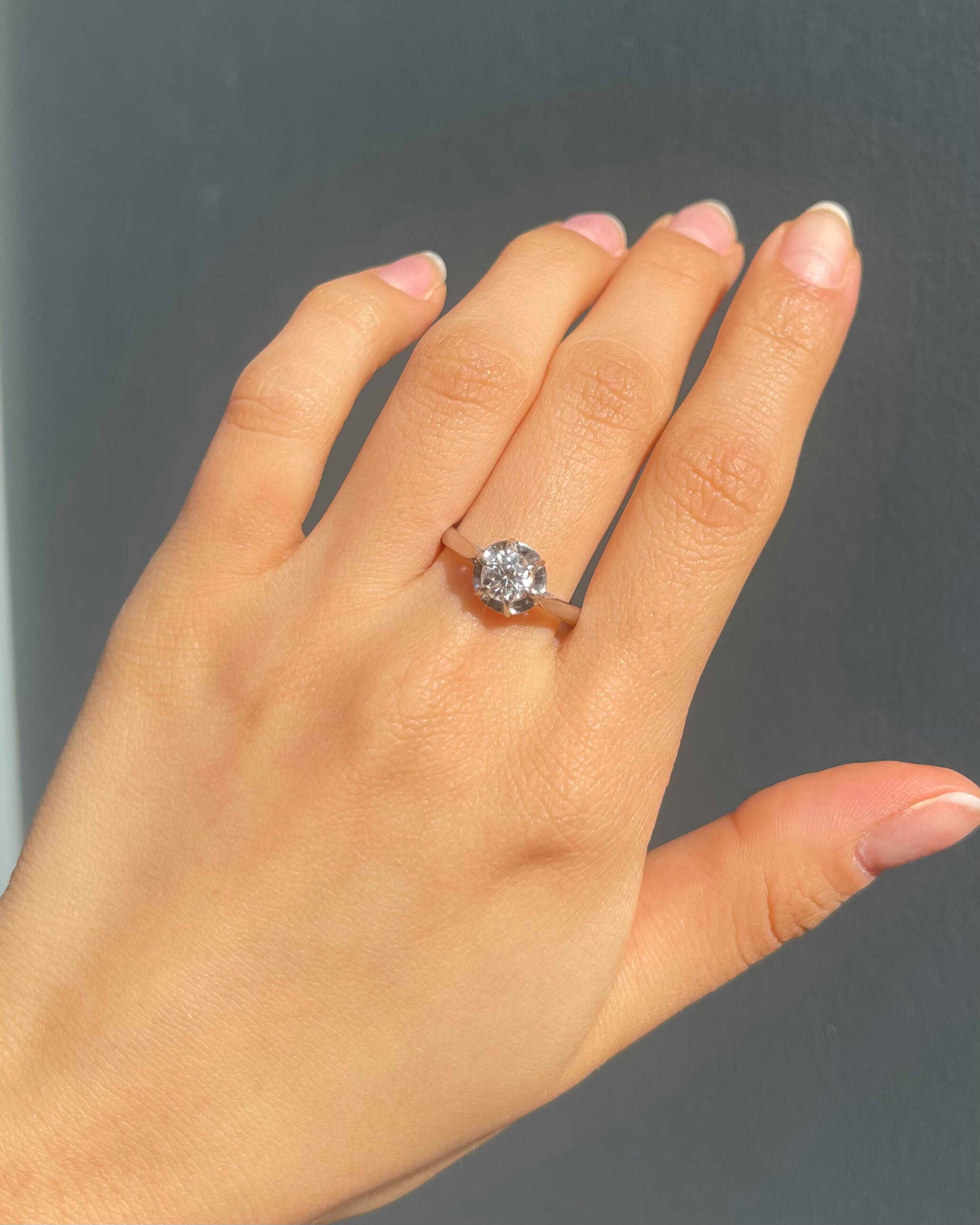 "Renée" Art Deco Diamond Solitaire Ring 0.64 carat