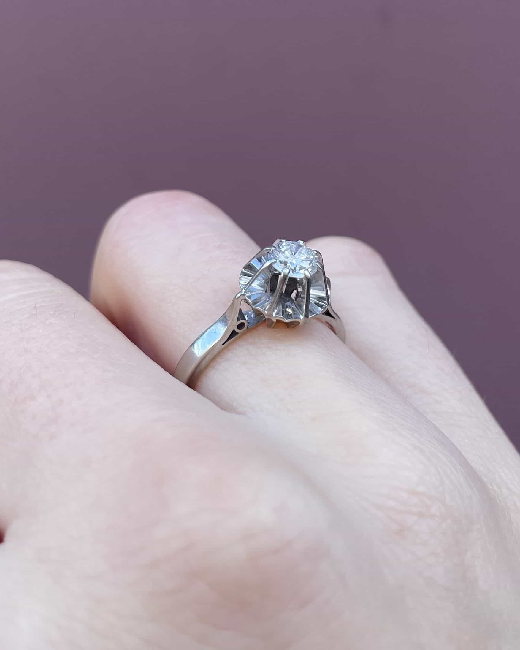 Bague Solitaire Vintage Diamant 0.50 carat "Mounia"