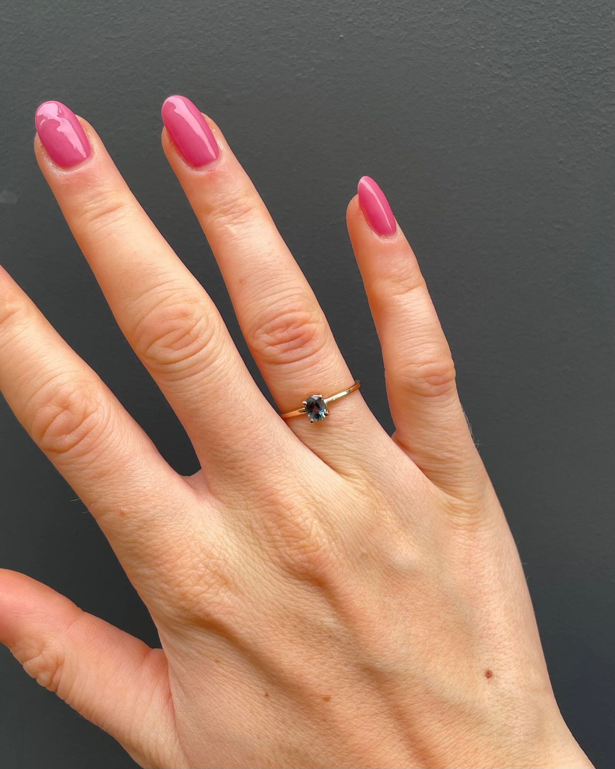 0.65 Carat Blue-Green Sapphire Solitaire Ring "Sam"