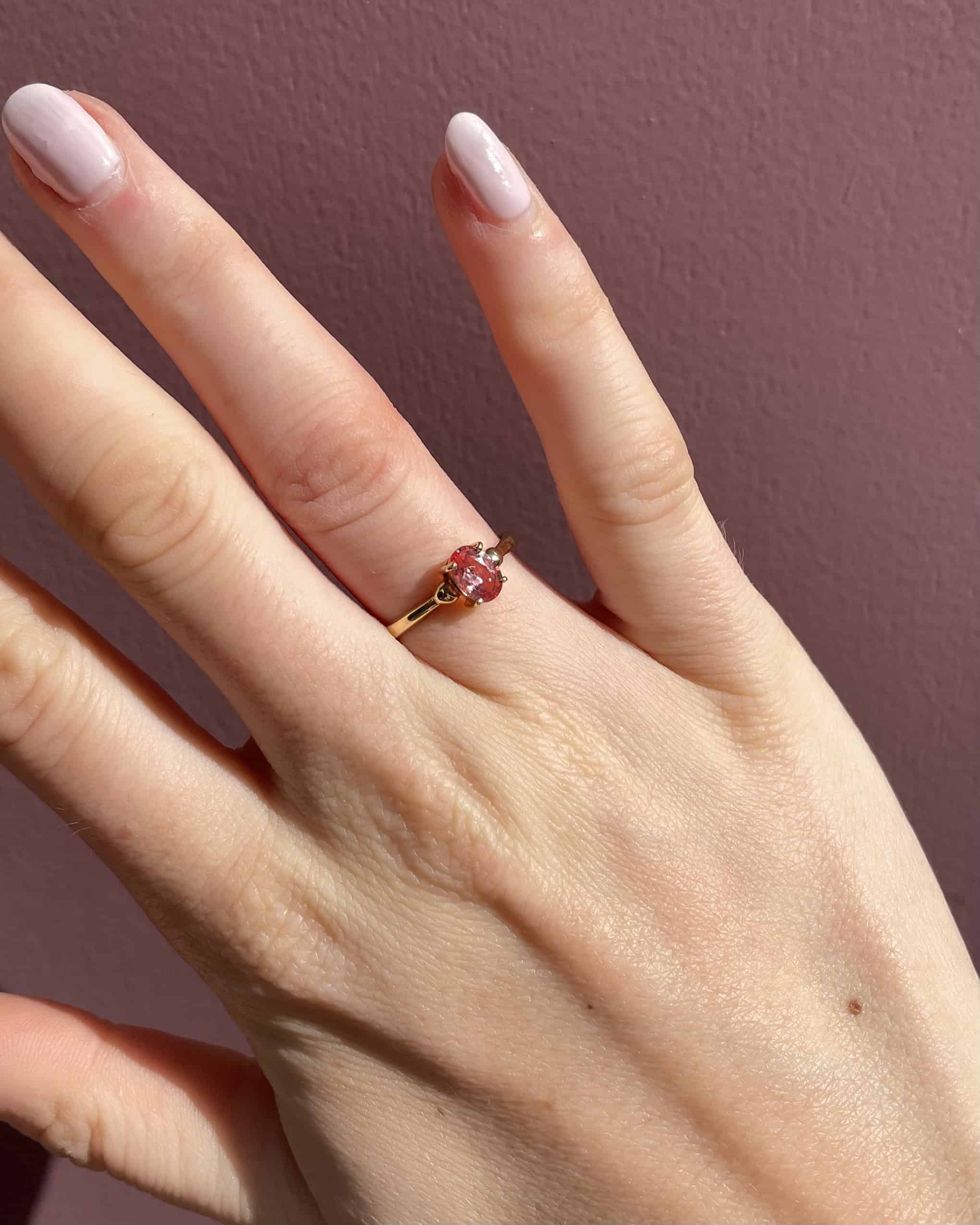 0.80 Carat Tourmaline Solitaire Ring "Sorina"