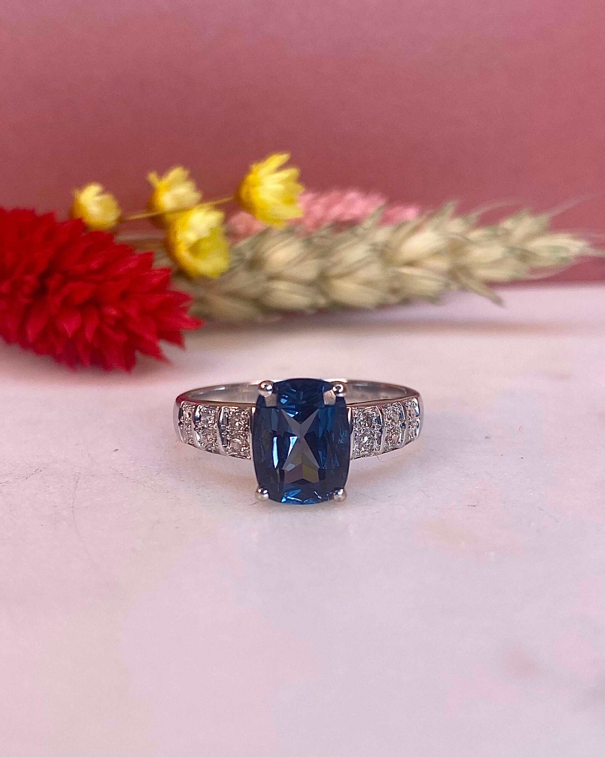 "Leila" 2.90 carat Topaz & Diamond Solitaire Ring