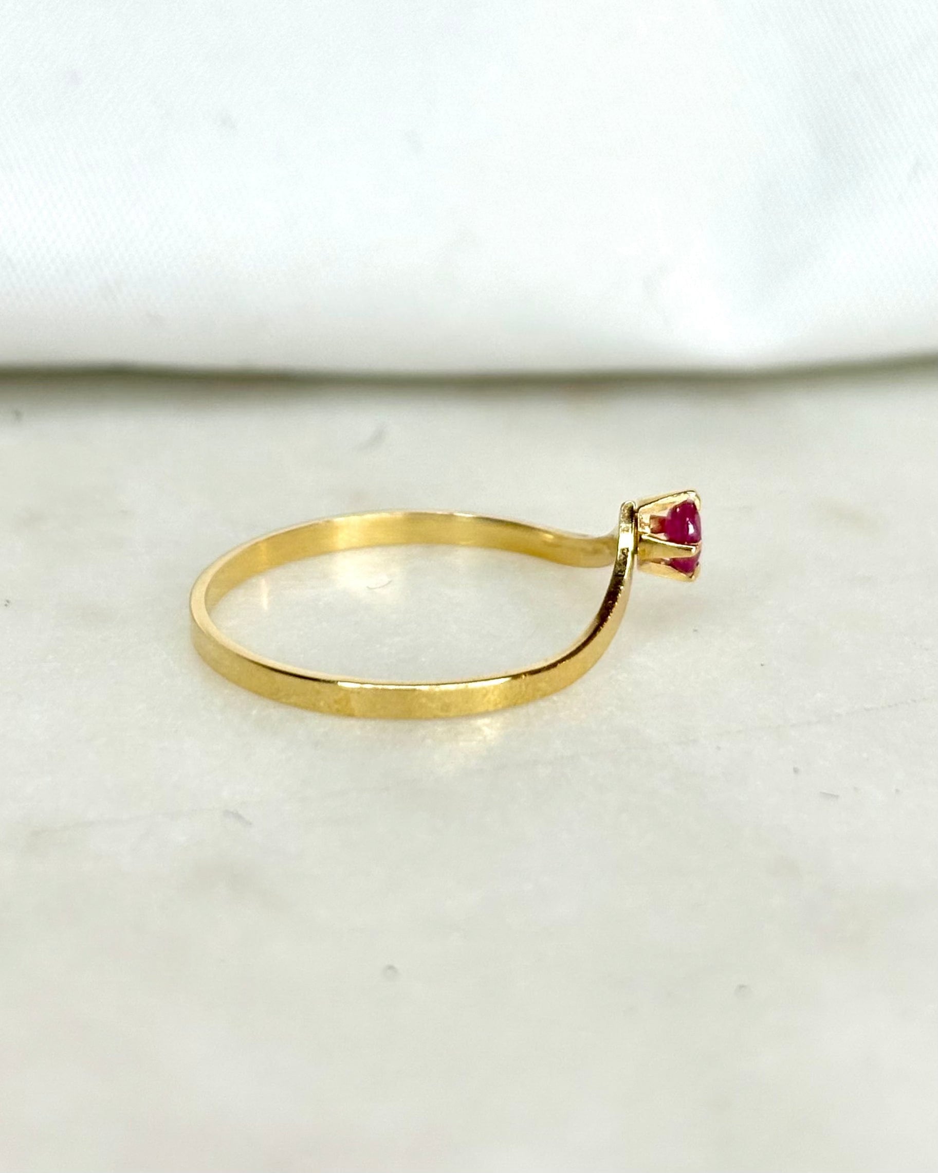Bague Solitaire Diadème Rubis "Maxence"