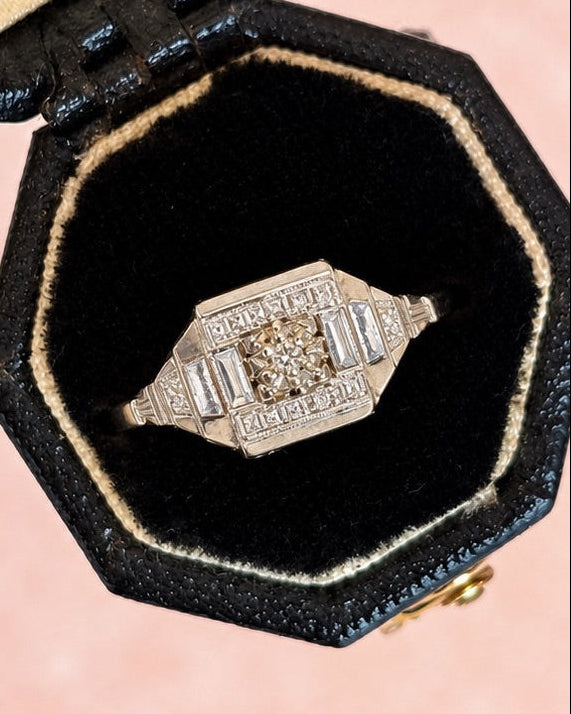 Bague Tank Art Déco Diamant "Juliette" - Elliade Paris