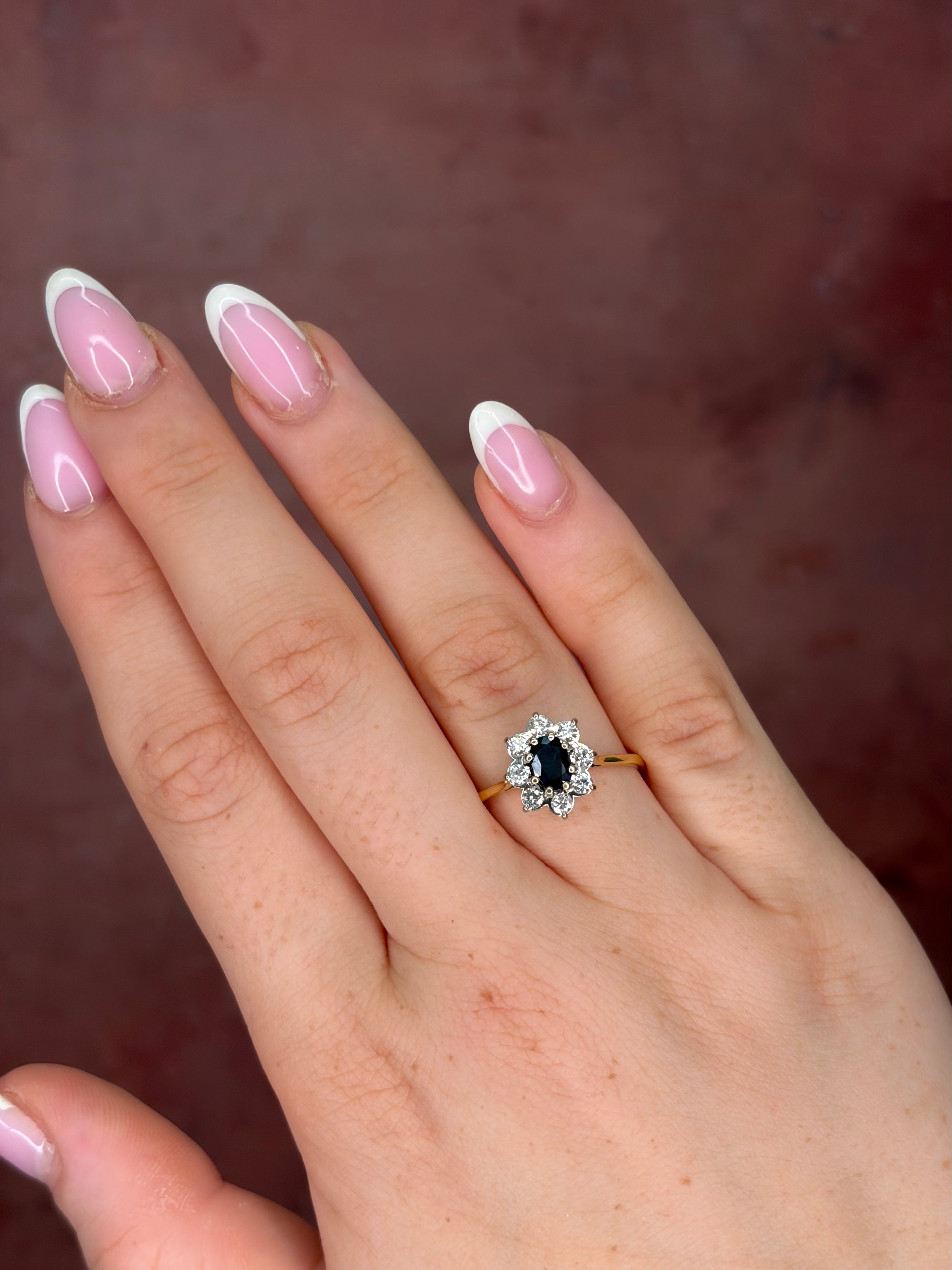 Bague Marguerite Saphir 0.49 carat & Diamants 0.32 carat "Diane"