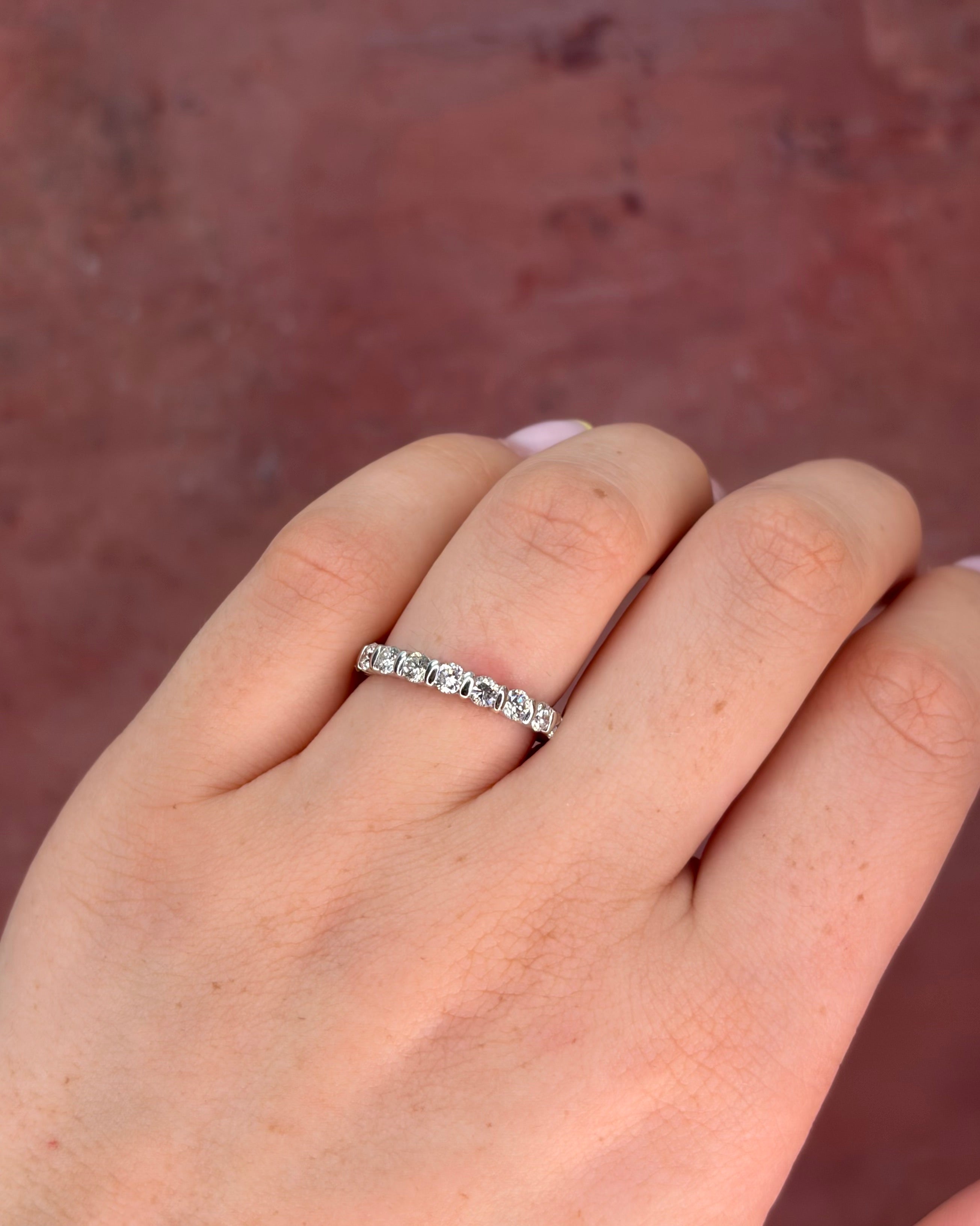 Diamond Half Alliance Ring 0.88 carat 2.8 mm “Paola”