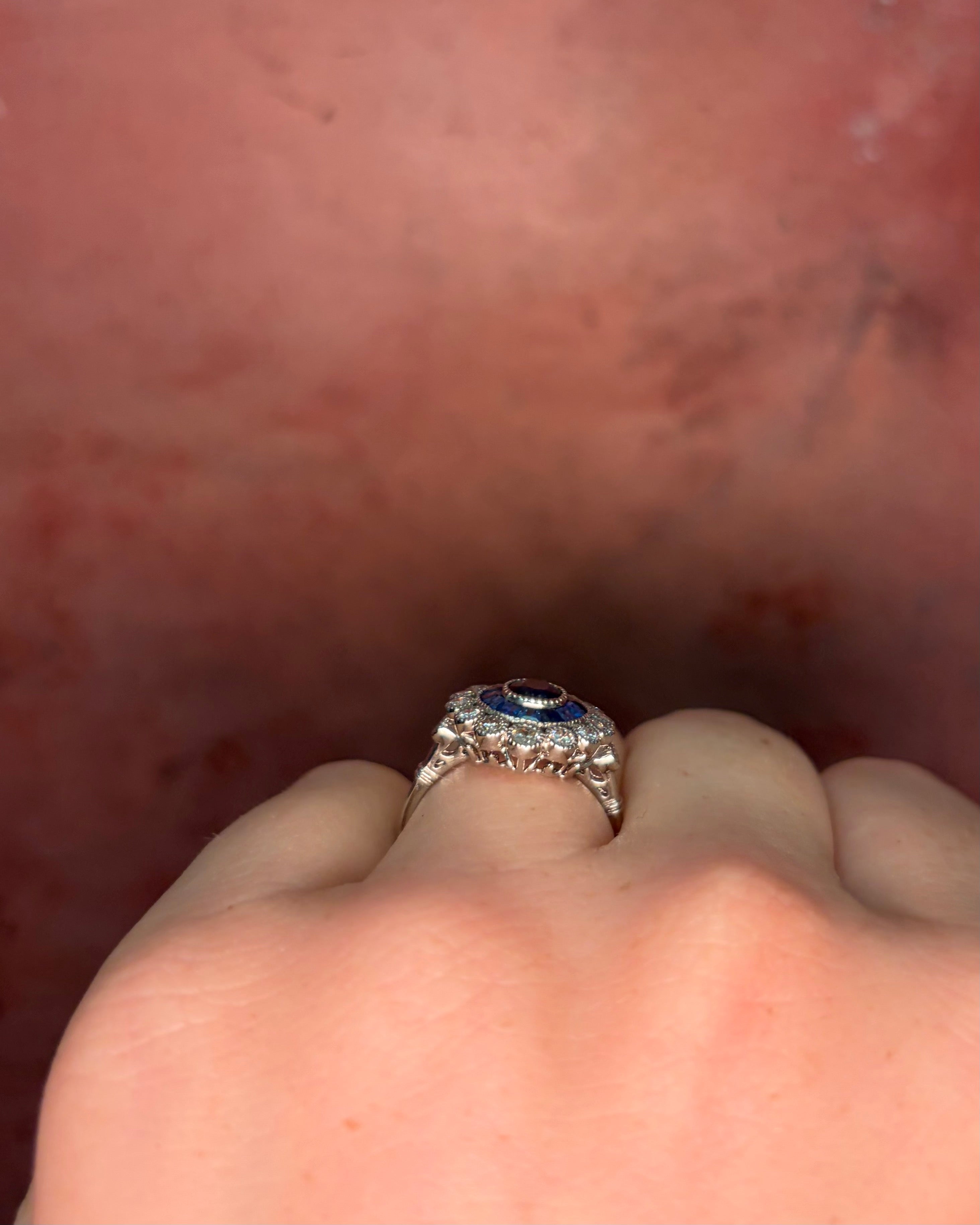 Bague Style Art-Déco Saphirs 1.21 carat & Diamants 0.53 carat 4.19g "Emma"