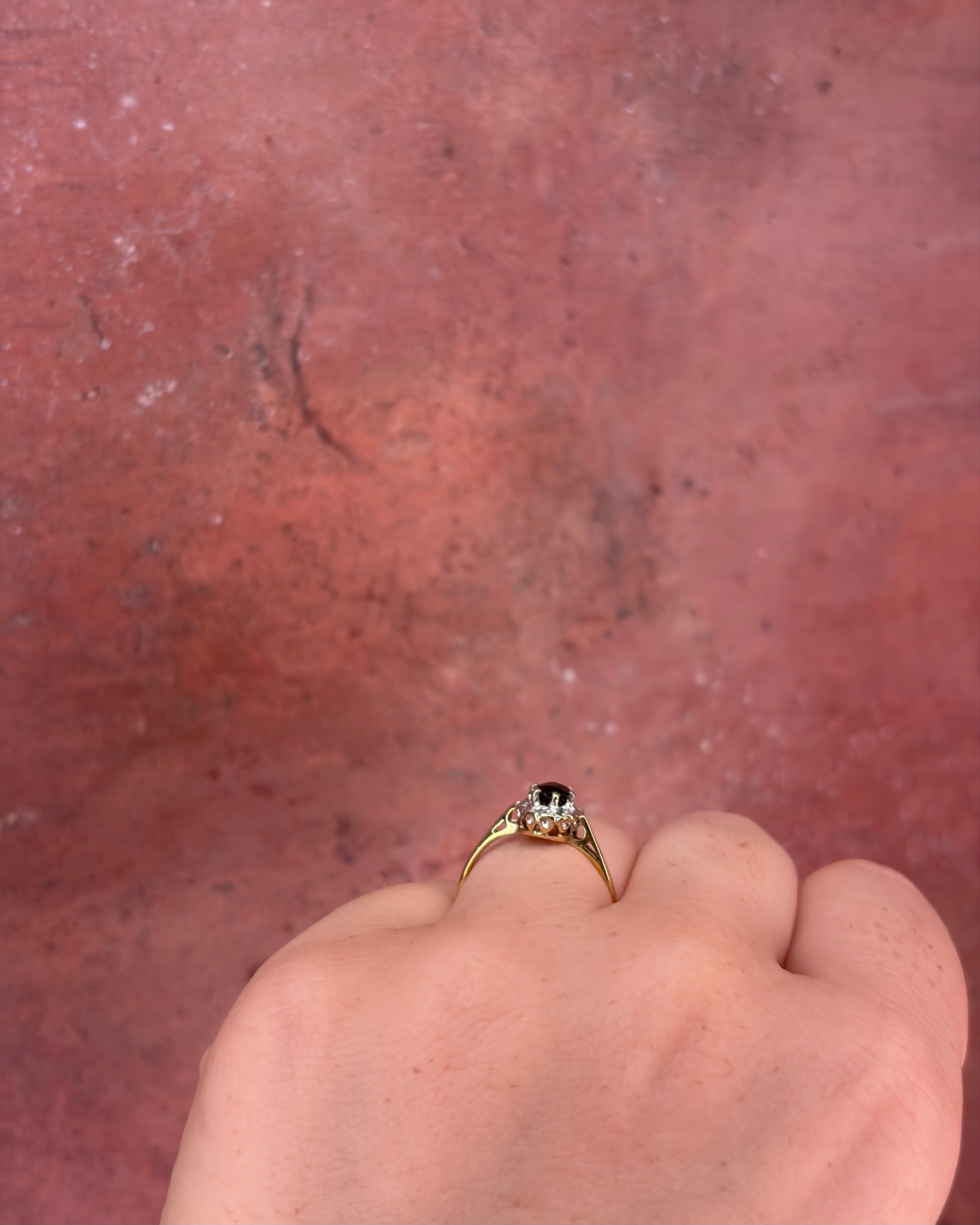 Bague Marguerite Saphir 0.40 carat & Diamants "Paola"