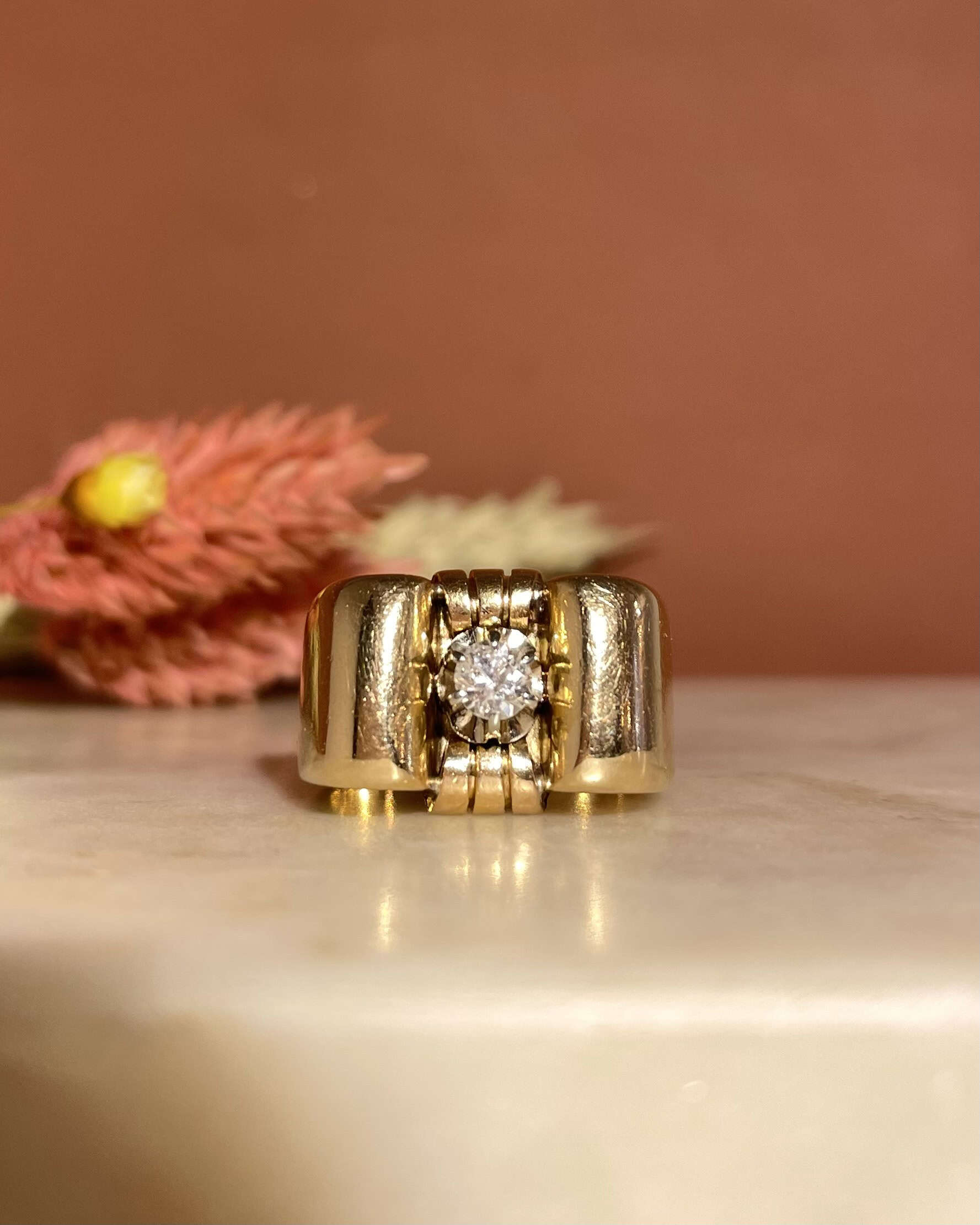 Bague Vintage Tank Diamant "Ralph"