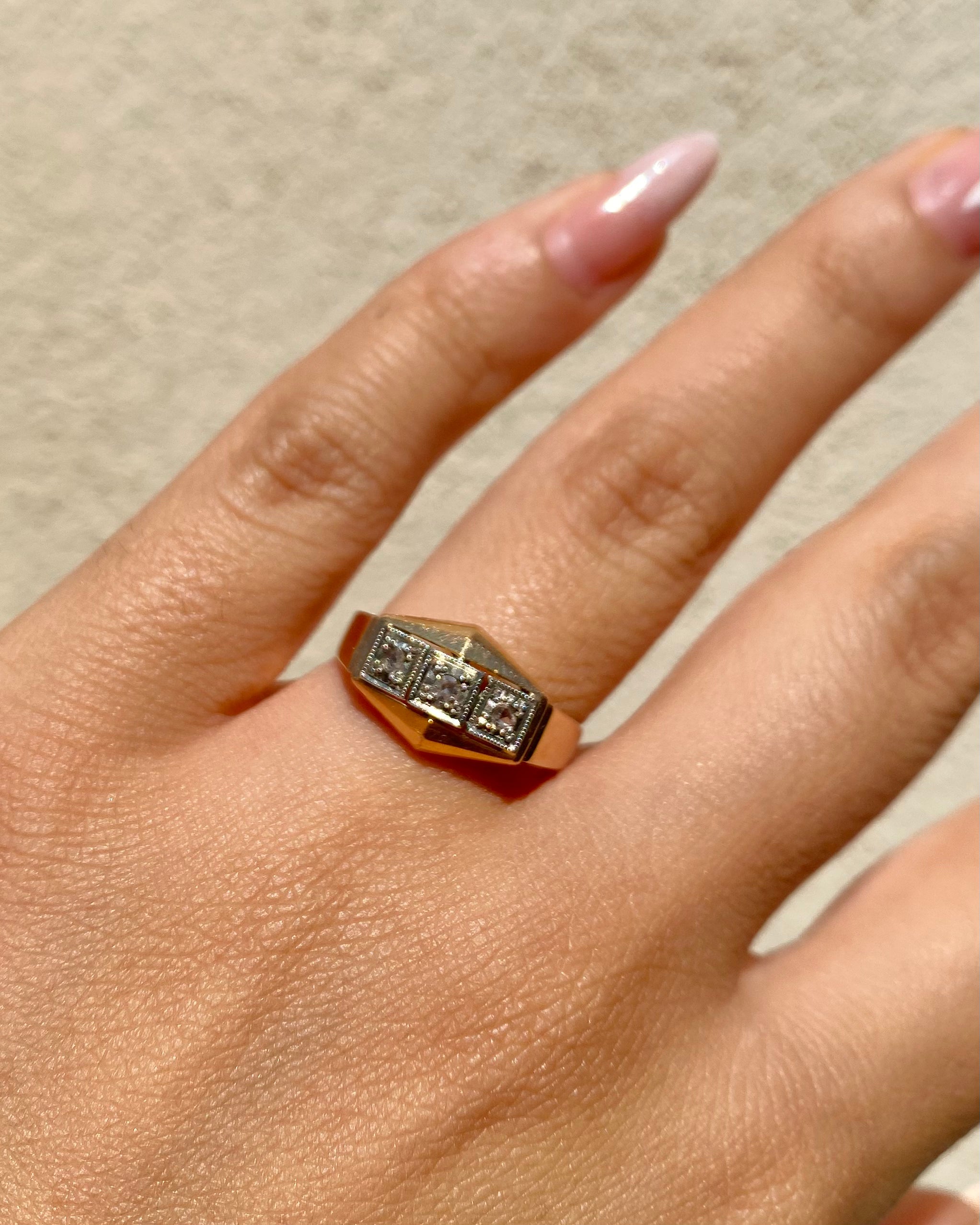 Bague Tank Art-déco Diamants "Palmyre"