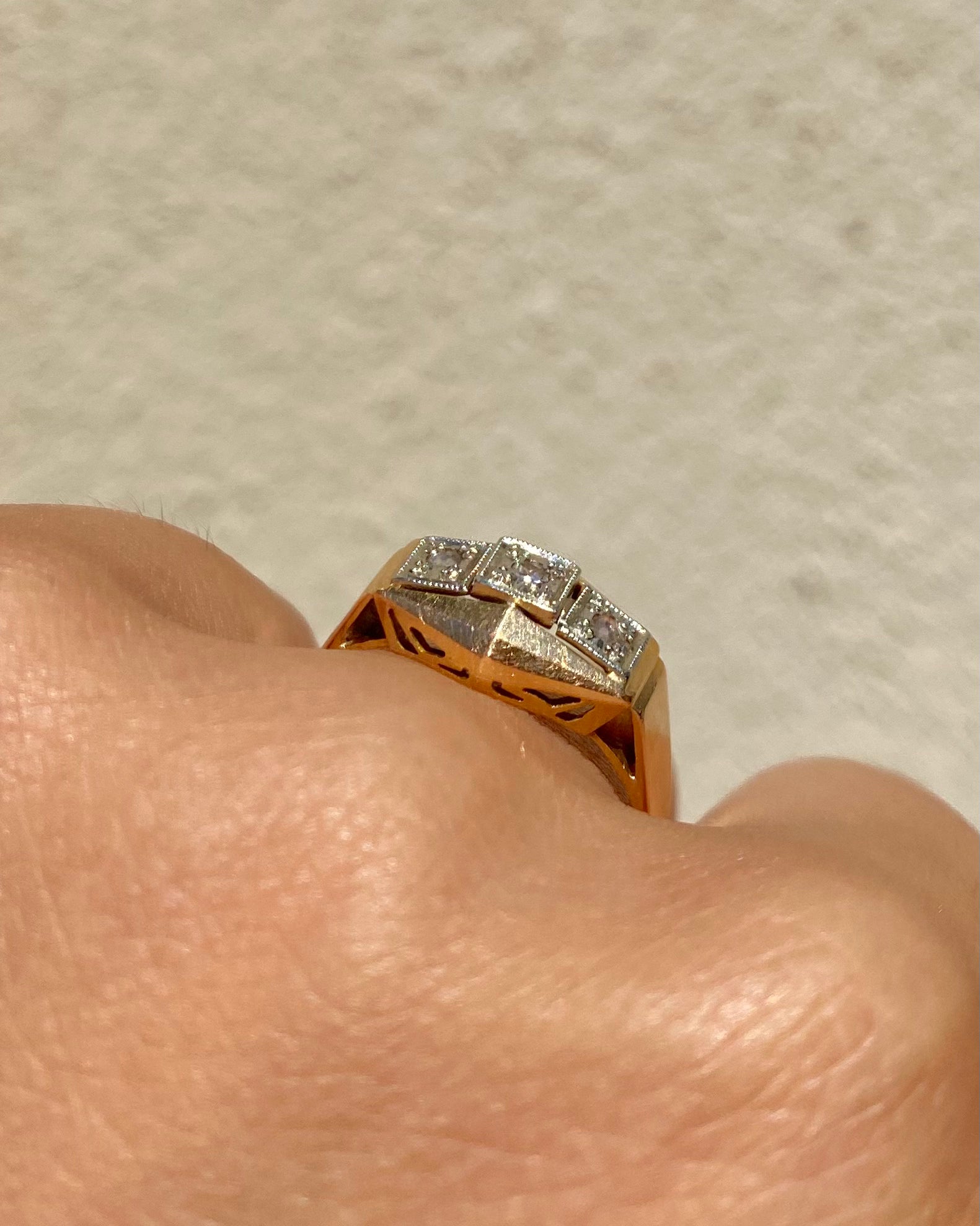 Bague Tank Art-déco Diamants "Palmyre"