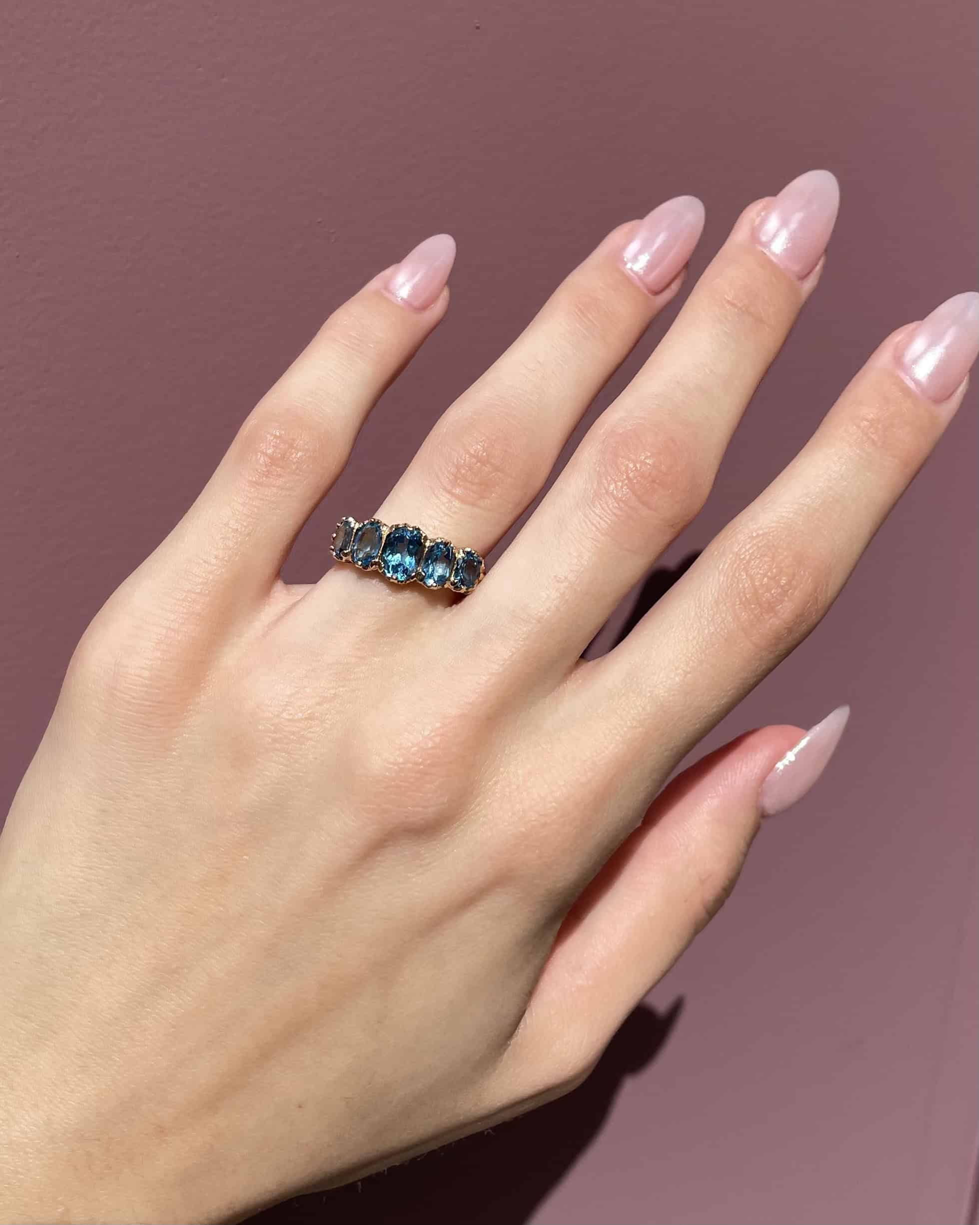 Bague Rivière Topazes 3.50 carats "Alex"