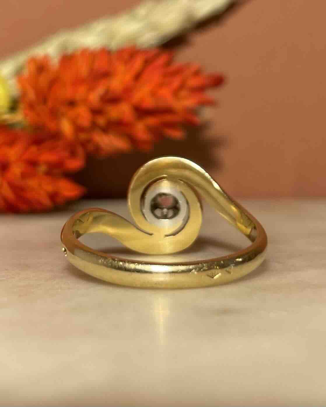 Bague Tourbillon Art-déco Diamant "Jeanette"
