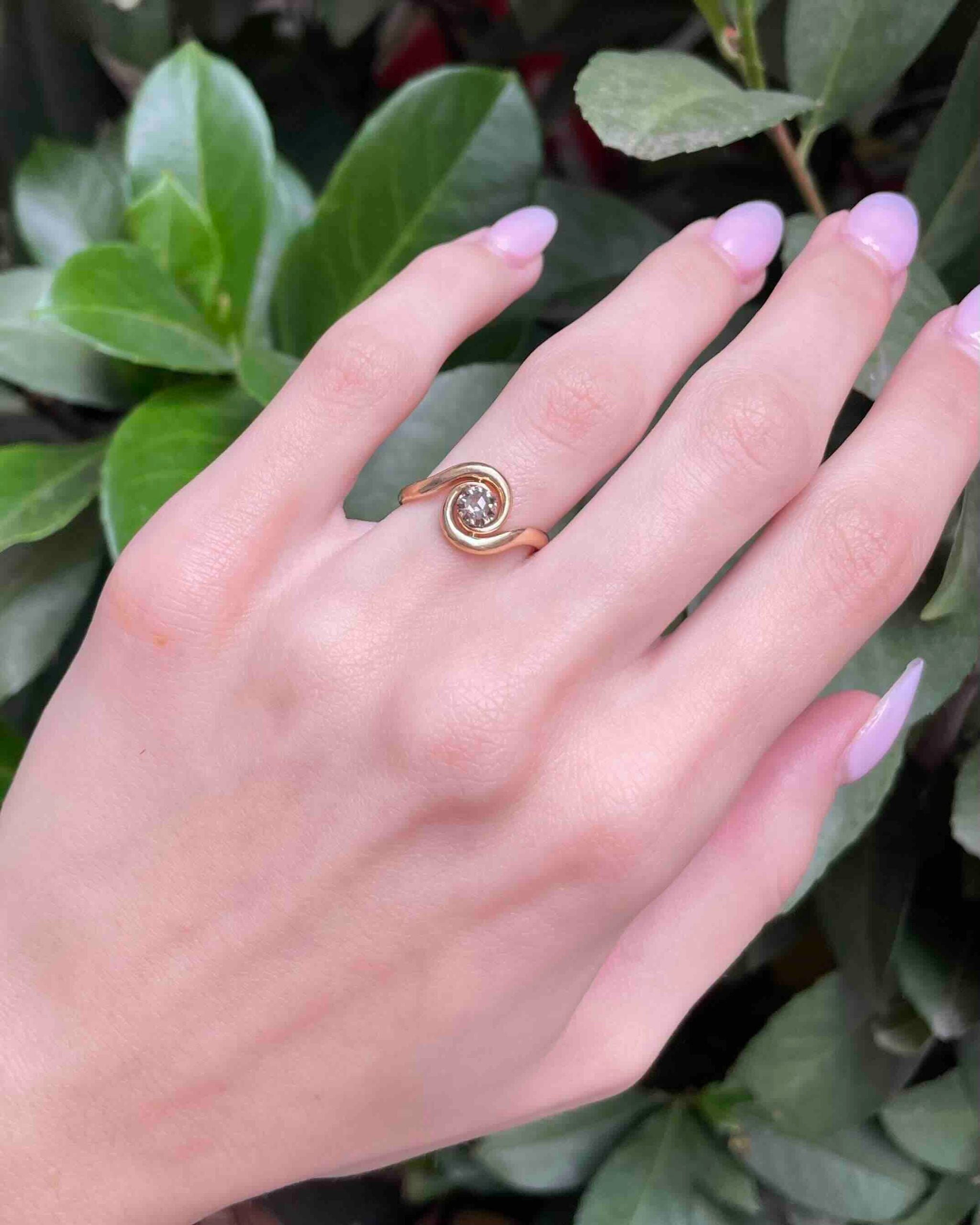 Bague Tourbillon Art-déco Diamant "Jeanette"