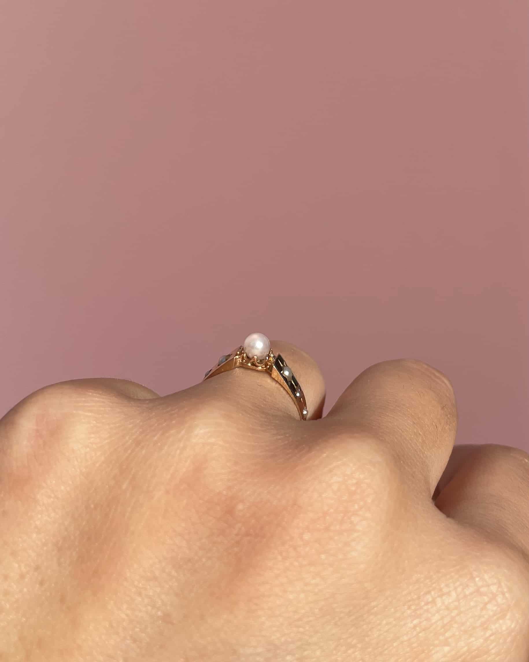 Bague Vintage Jonc Perles "Billie"