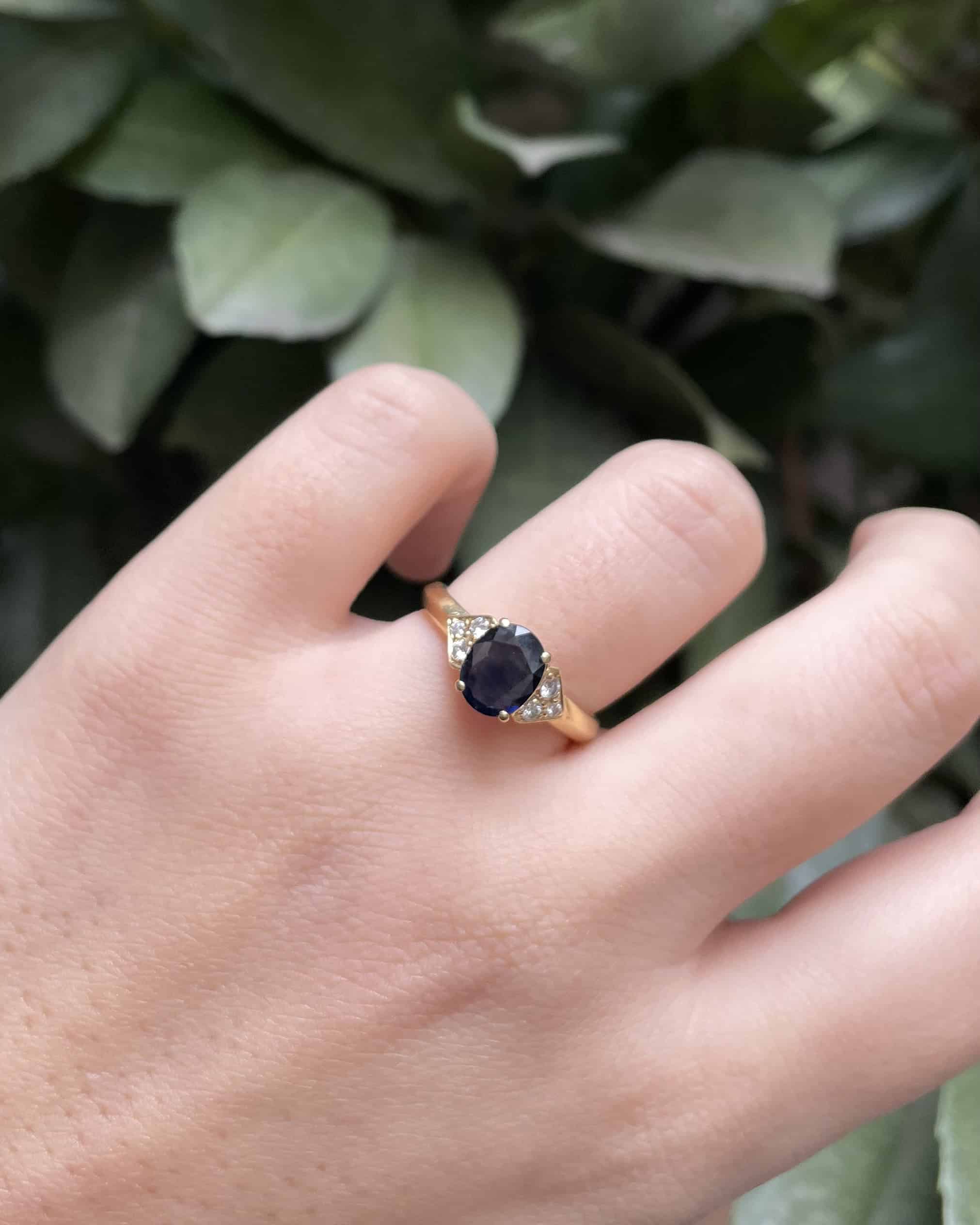 Bague Trilogie Saphir 1.30 carat & Diamants "Tayla"