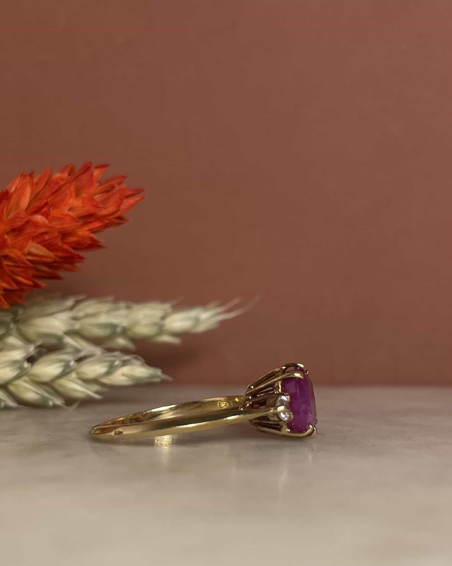 Bague Trilogie Rubis 1.65 carat & Diamants "Précillia"