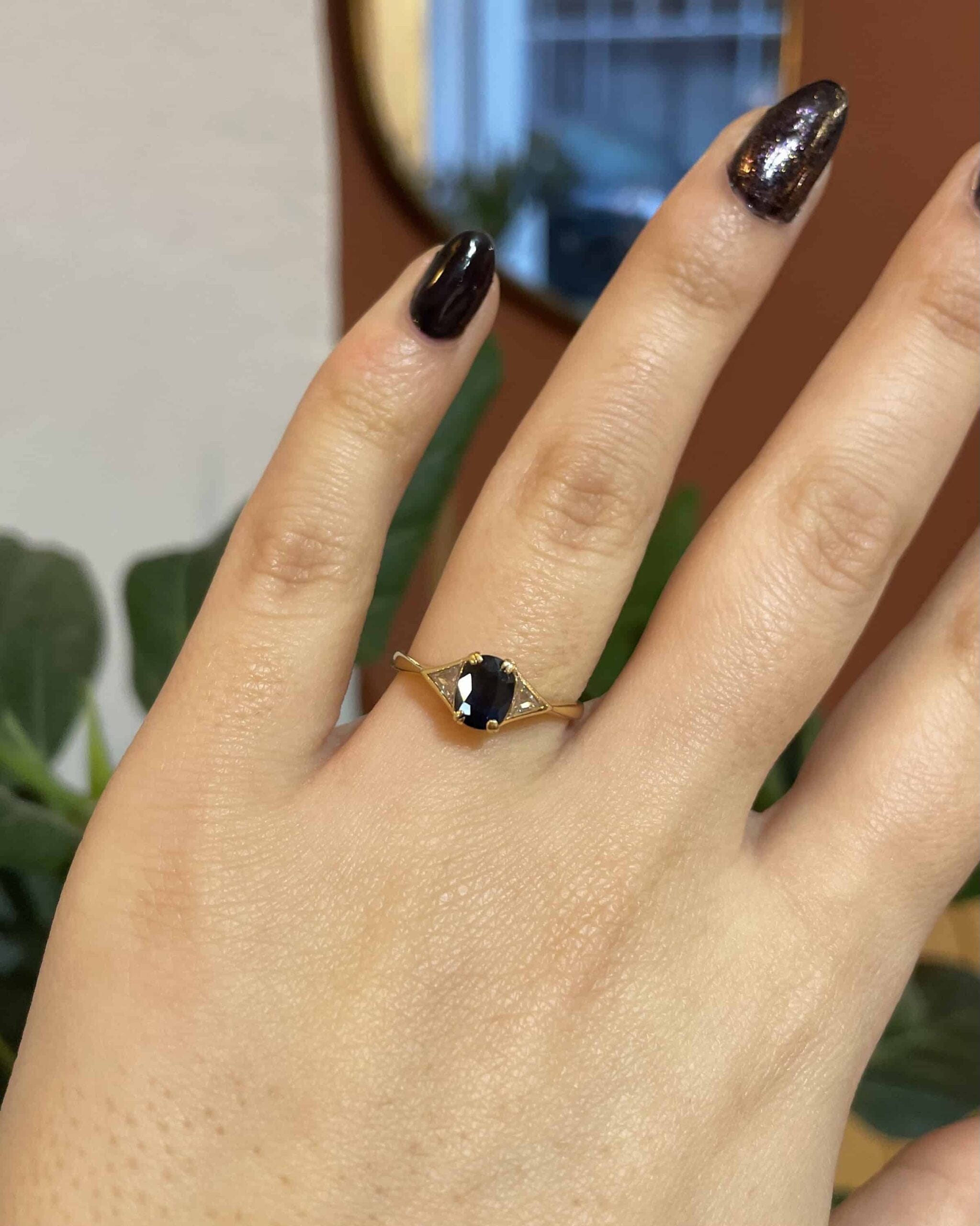 Bague Trilogie Saphir Un carat & Diamants "Maéla"