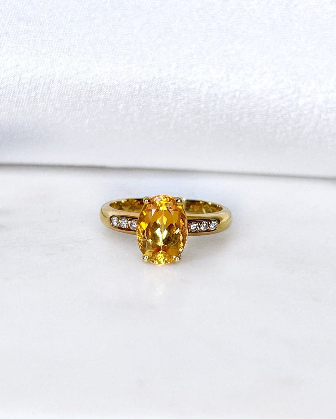 Trilogie Topaze Jaune 3.15 carats & Diamants "Isadora" - Elliade Paris