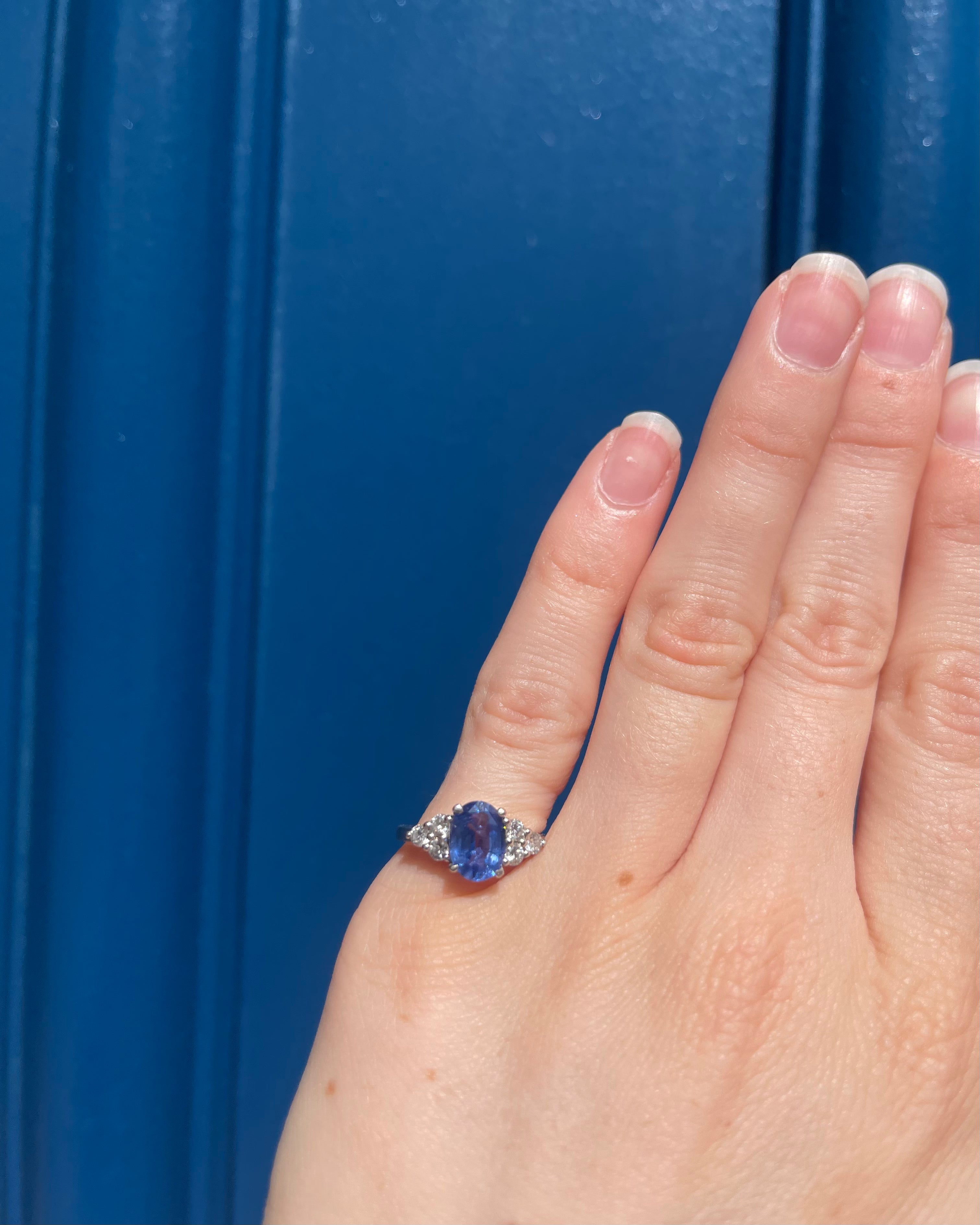 Bague Trilogie Saphir 1.80 & Diamants “Cléandre”