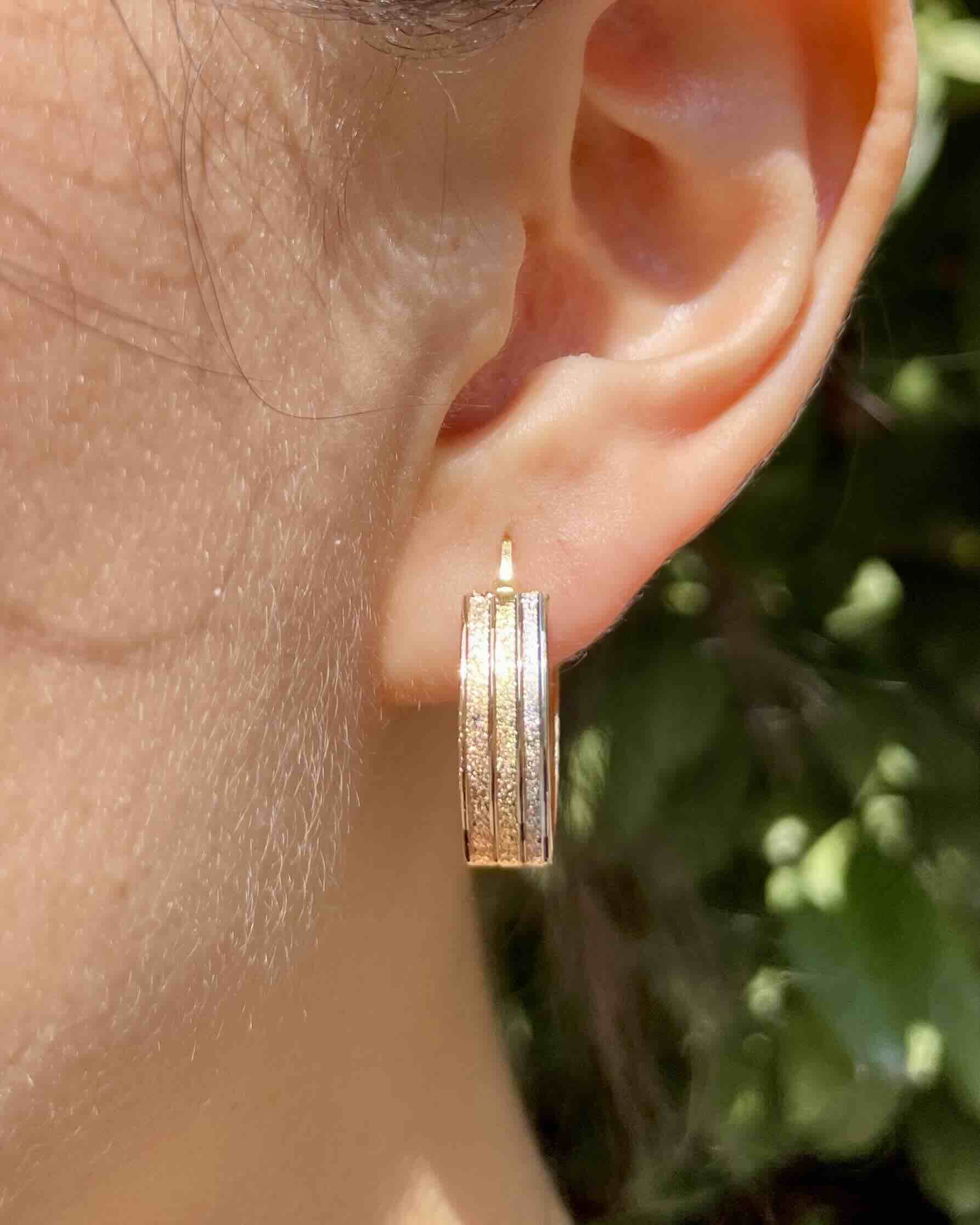 Demi-Créoles trois ors vintage "Natalia" - Elliade Paris