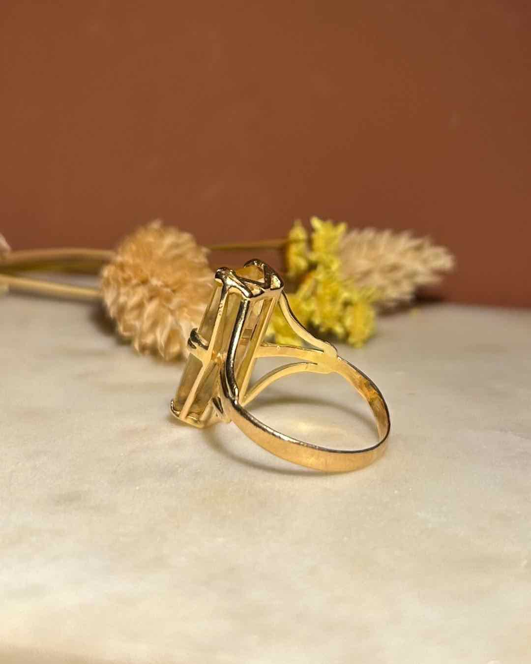 Bague vintage cocktail Citrine "Alizée"