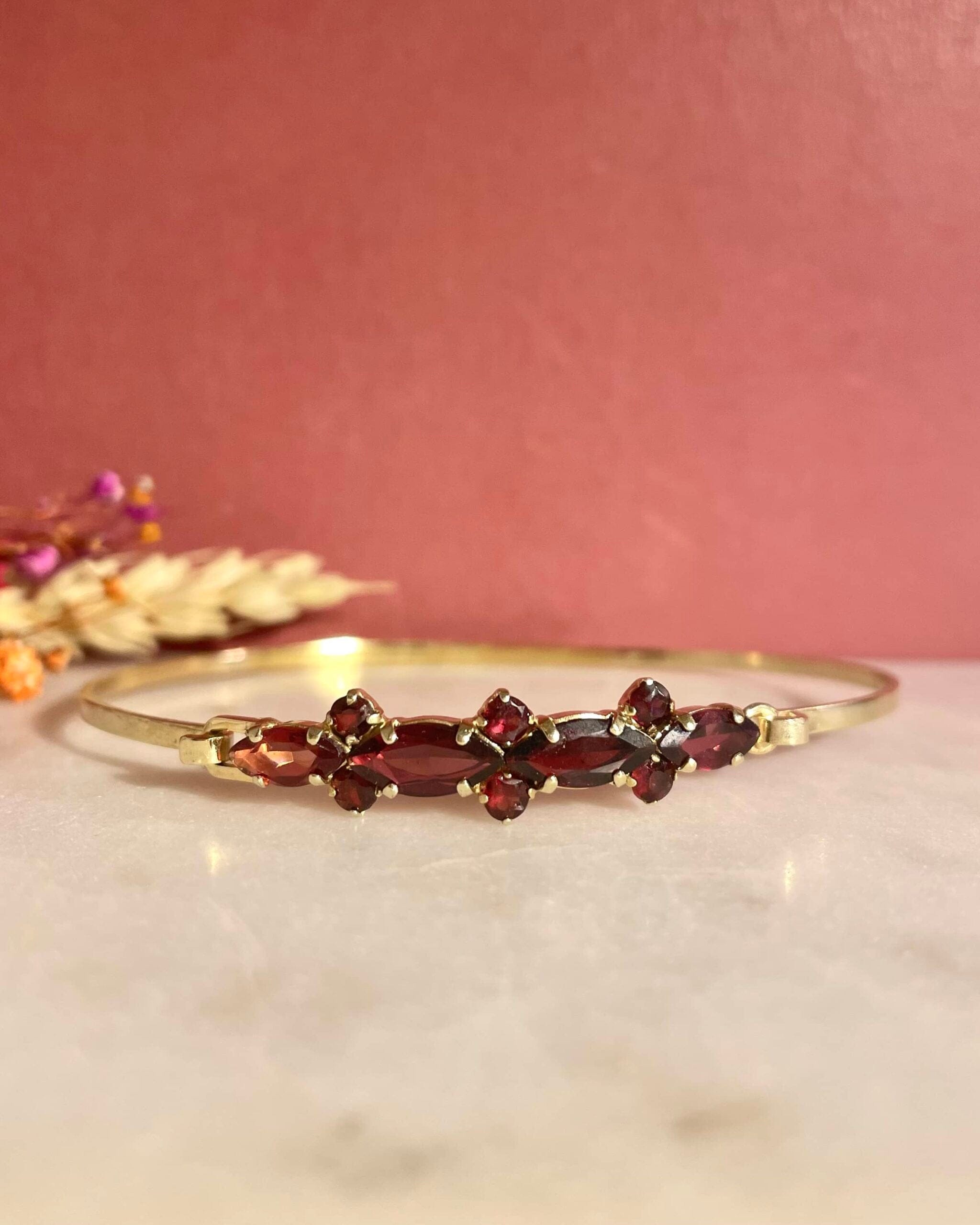 Bracelet Grenat 2.80 carats & or 6,87g "Audrey" - Elliade Paris