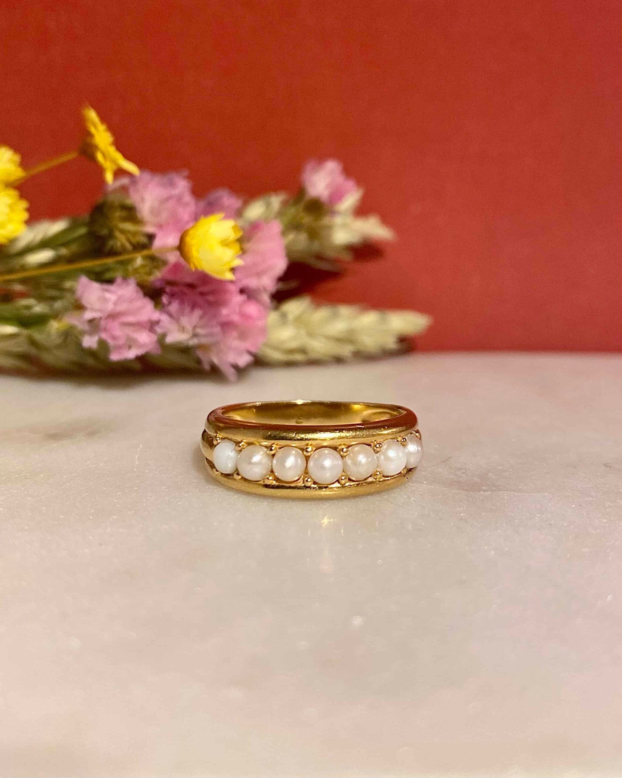 Bague Vintage Jonc Perles "Maya" - Elliade Paris