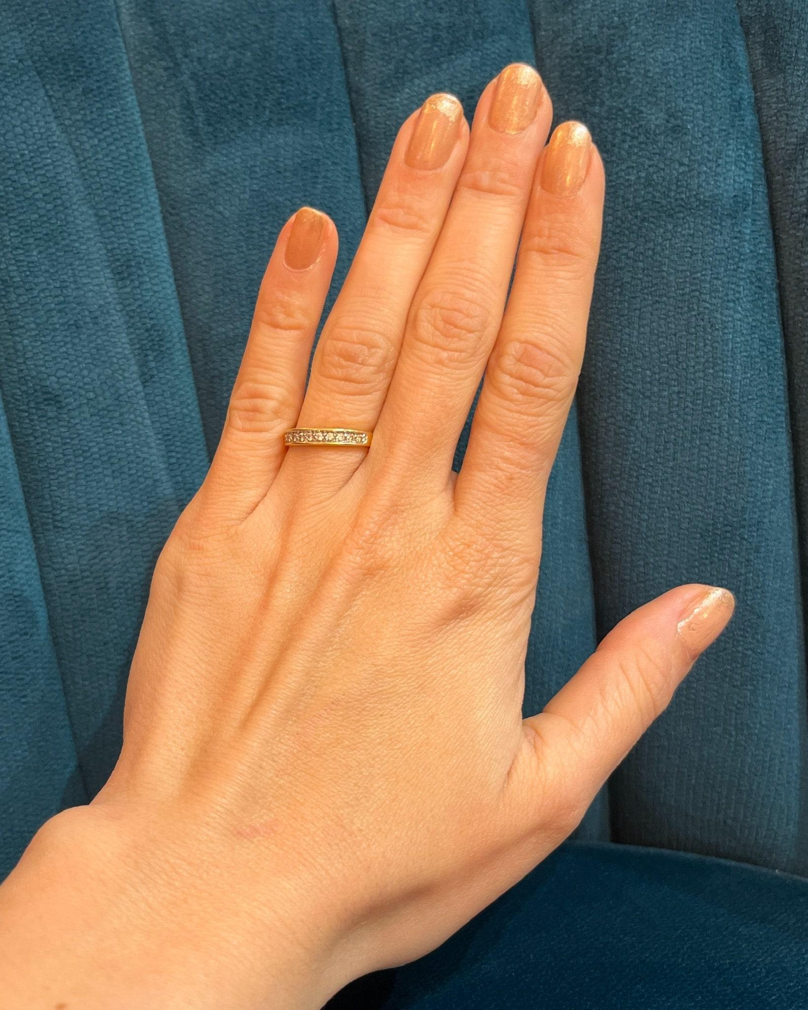"Iris" Diamond Half Wedding Band