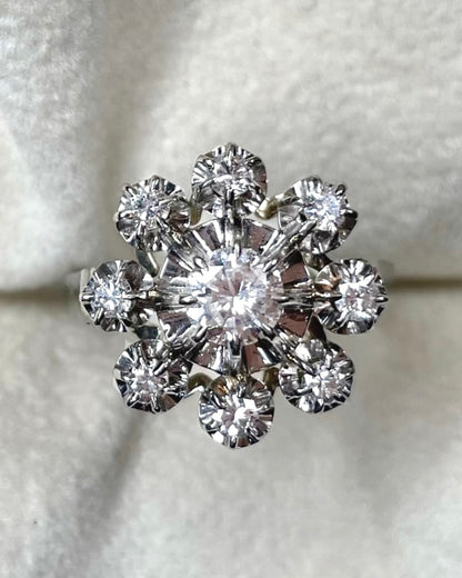 Bague Vintage Marguerite Diamants 0.80 carat &quot;Melissane&quot;