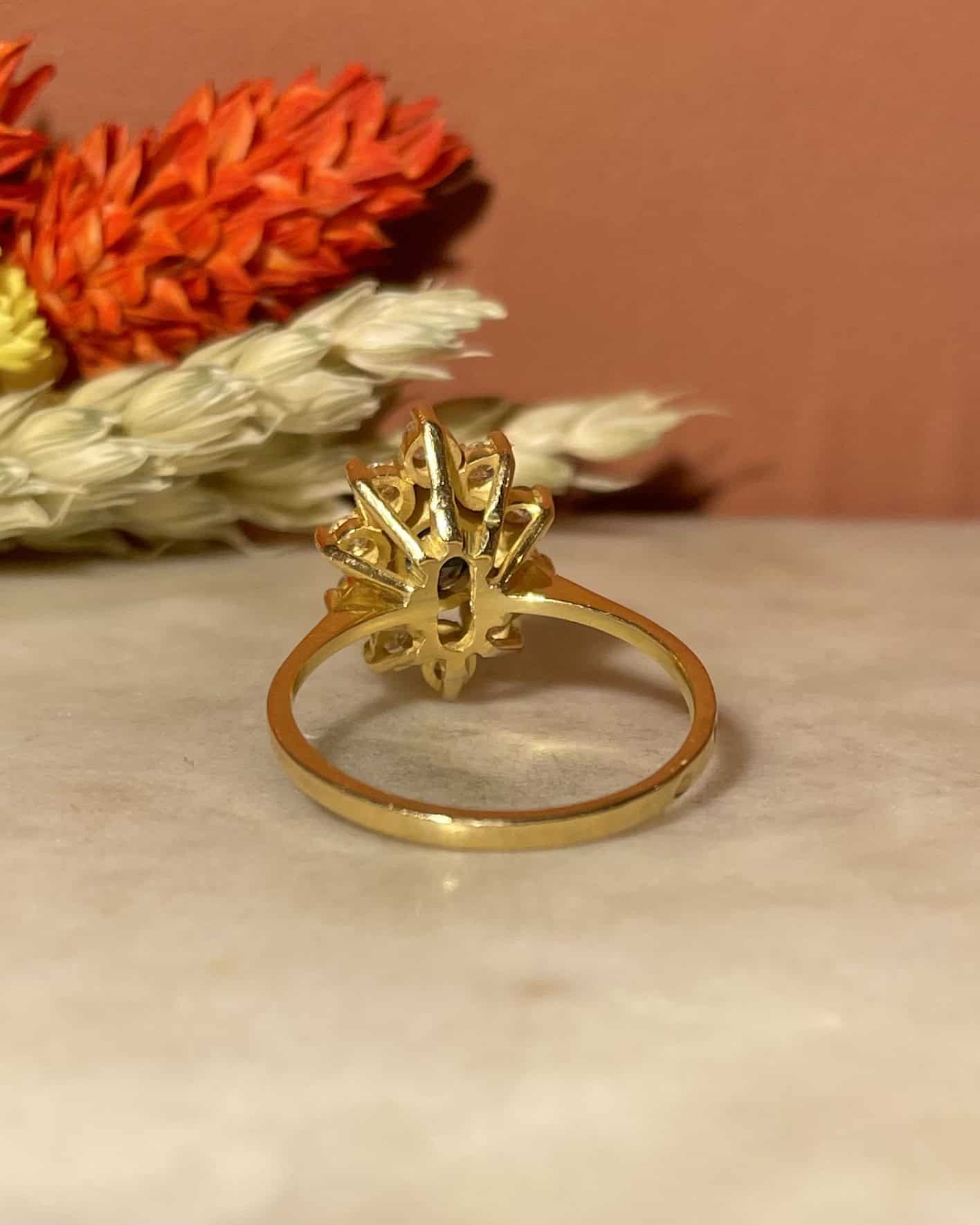 Bague Marguerite Saphir &amp; Diamants "Solena"