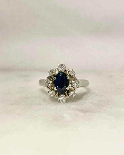 Bague Marguerite Saphir 1.32 carat &amp; Diamants &quot;Reyah&quot;