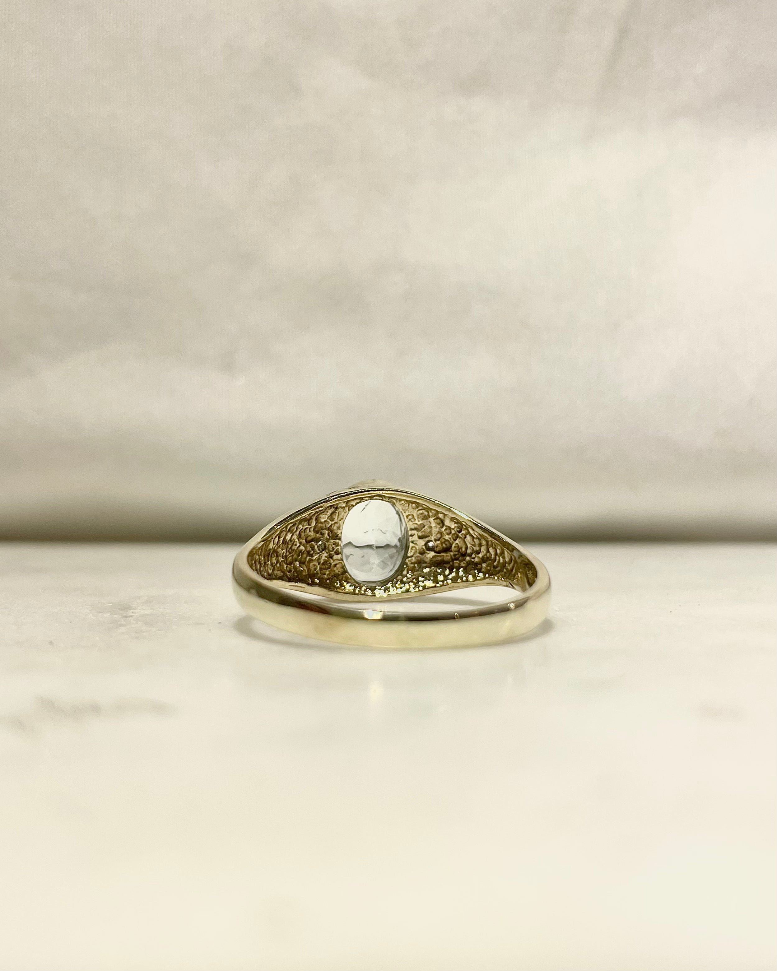 Anillo Banda Aguamarina y Diamantes "Hélorya"