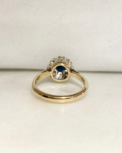 Bague Marguerite Saphir 0.70 carat &amp; Diamants &quot;Ambre&quot;