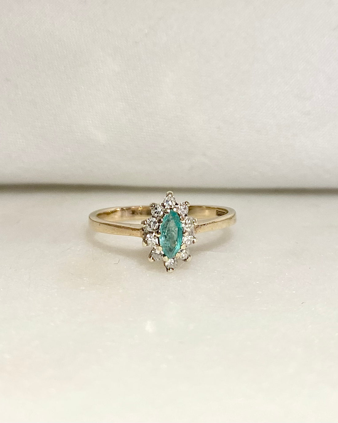 Bague Marguerite Emeraude 0.25 carat &amp; Diamants &quot;Alma&quot;