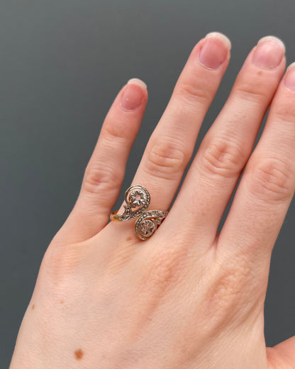 Bague Art-Déco Toi &amp; Moi Diamants &quot;Nilo&quot;