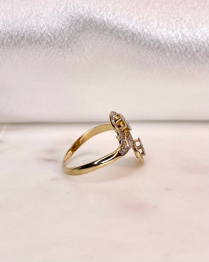 Bague Art-Déco Toi &amp; Moi Diamants &quot;Nilo&quot;
