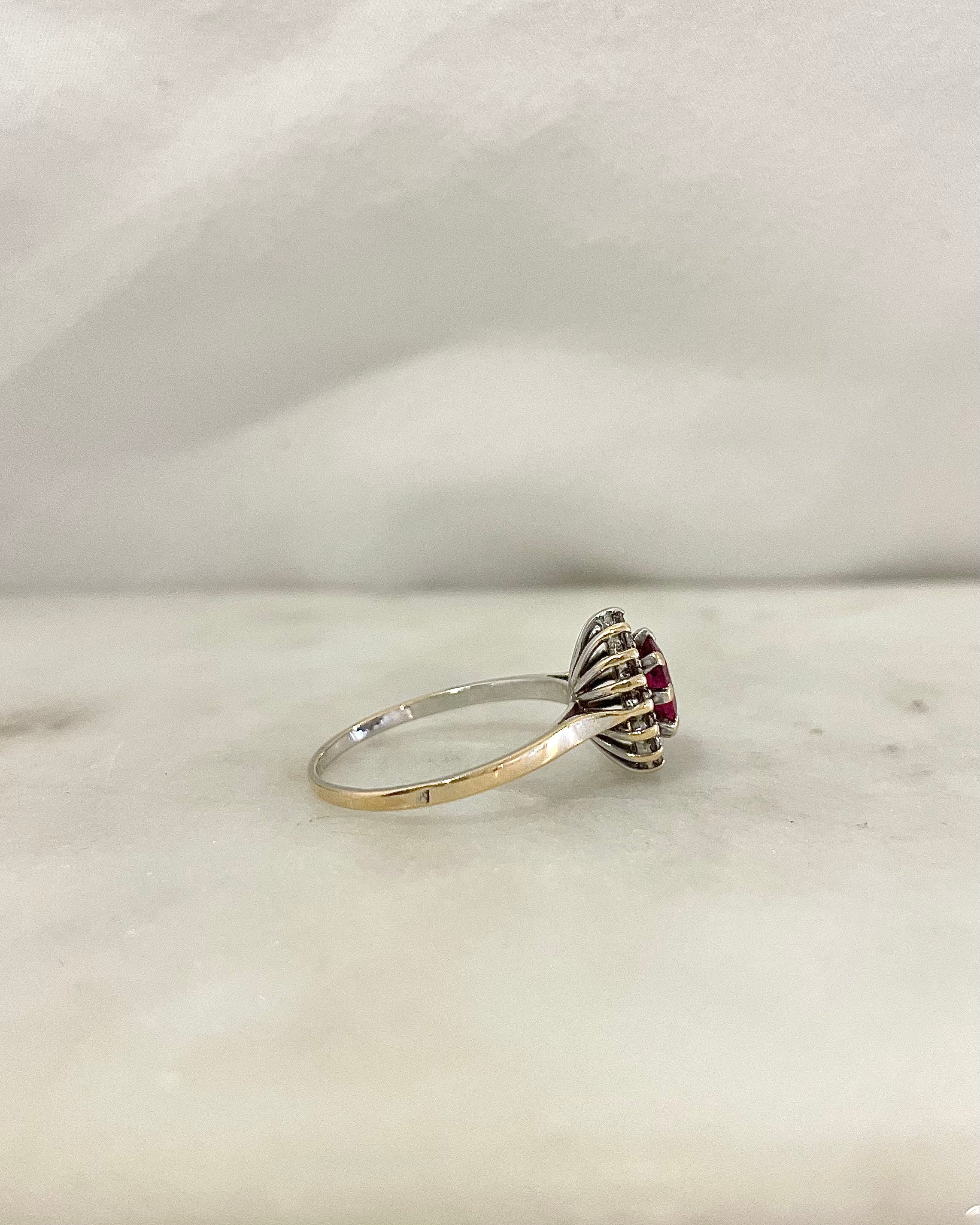 Marguerite Ruby 0.70 carat &amp; Diamonds "Sybille" Ring