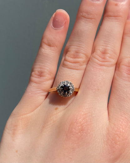 Bague Marguerite Saphir 0.35 carat &amp; Diamants &quot;Adélie&quot;