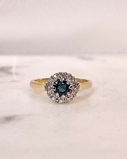 Bague Marguerite Saphir 0.35 carat &amp; Diamants &quot;Adélie&quot;