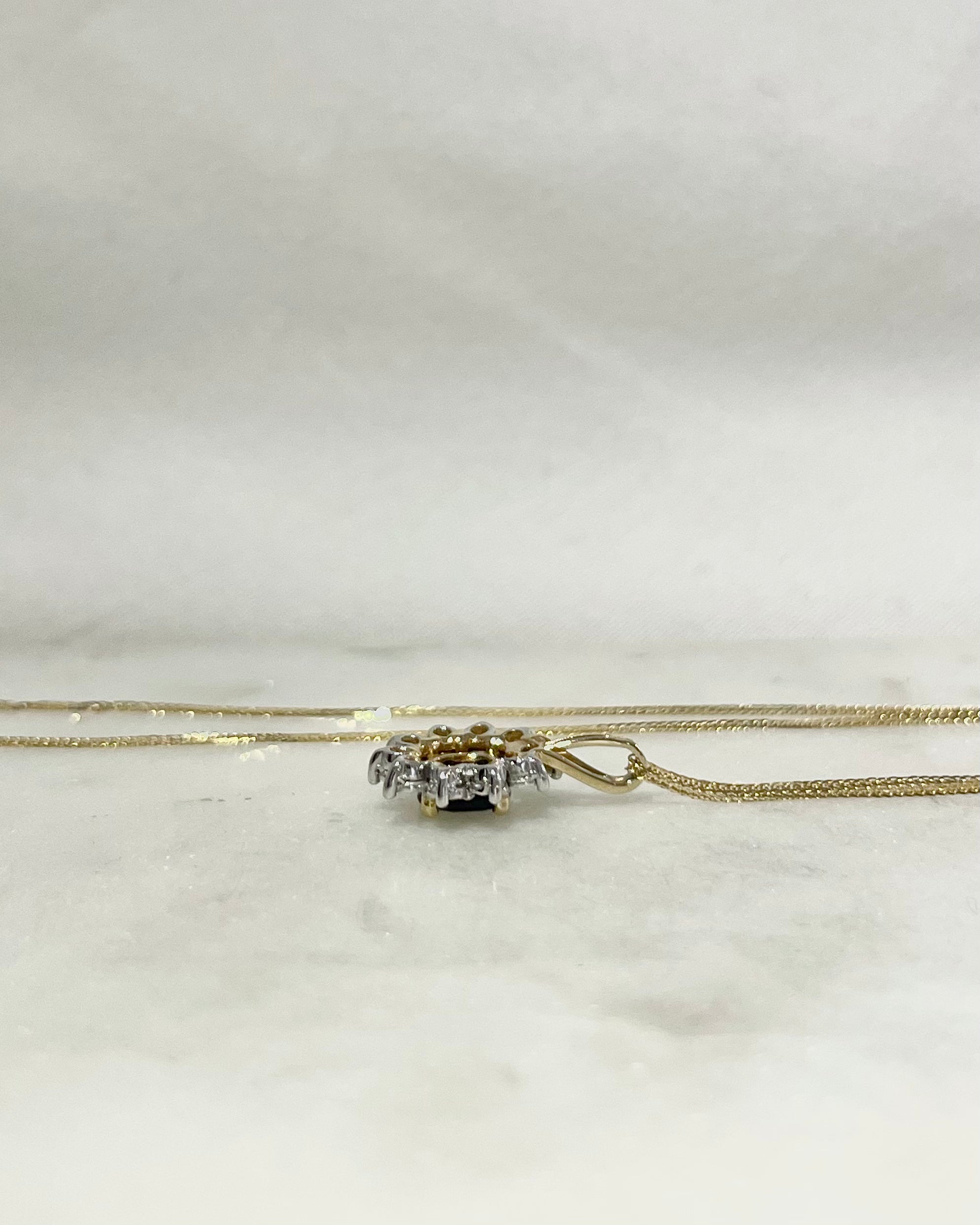 Collier Marguerite Saphir &amp; Diamants "Avenia"