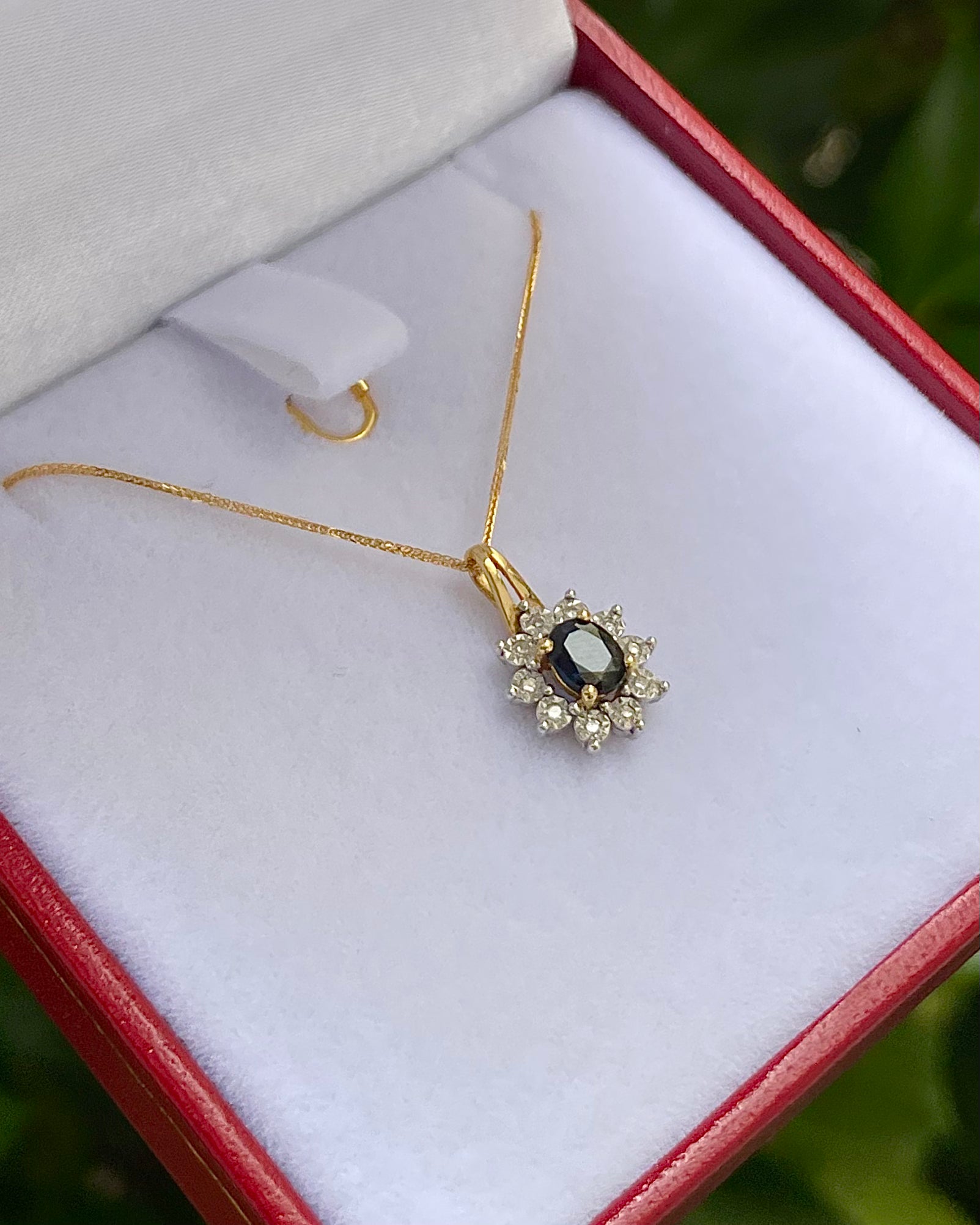 Collier Marguerite Saphir &amp; Diamants "Avenia"