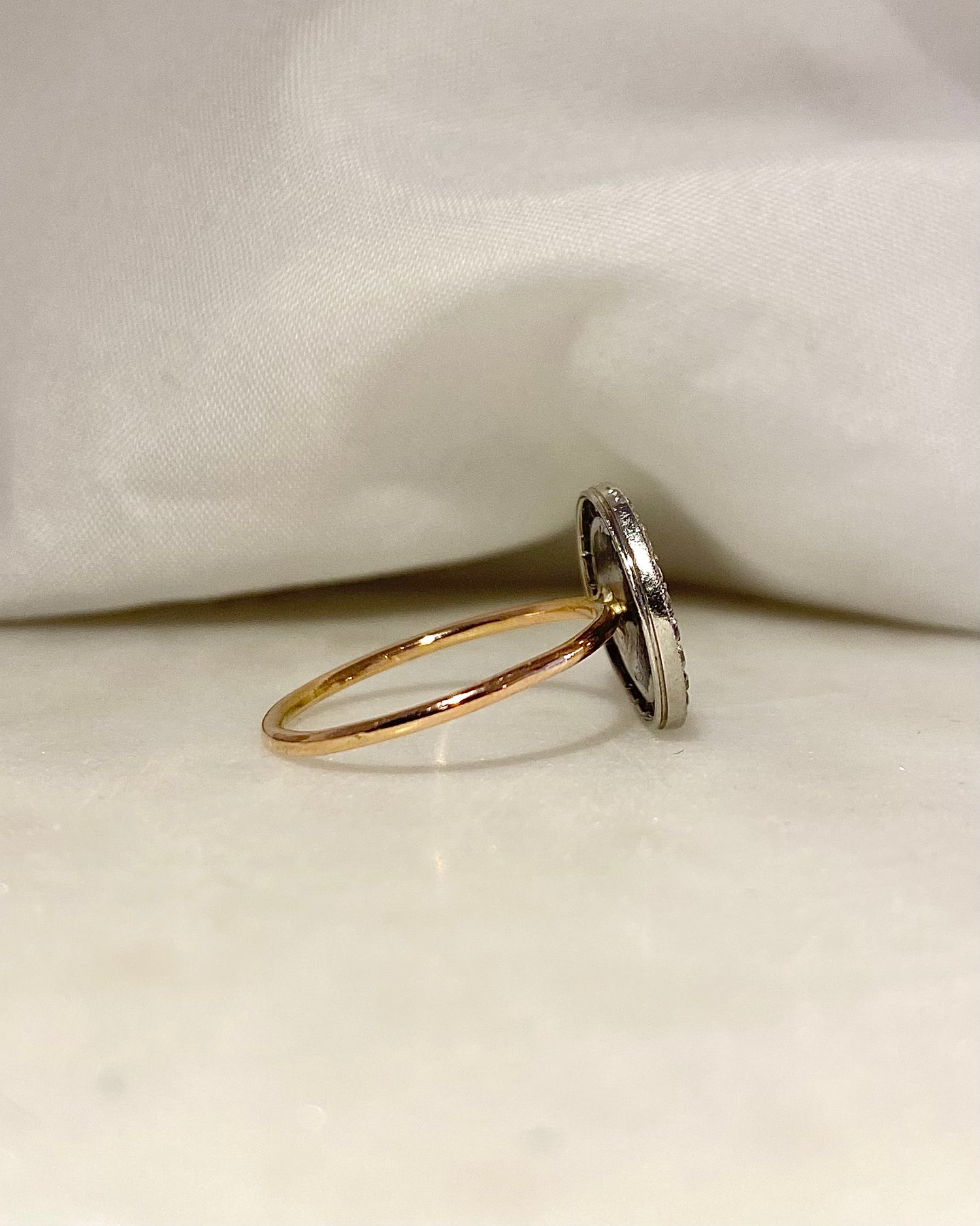 Bague Vintage Onyx &amp; 24 Diamants &quot;Eleana&quot;